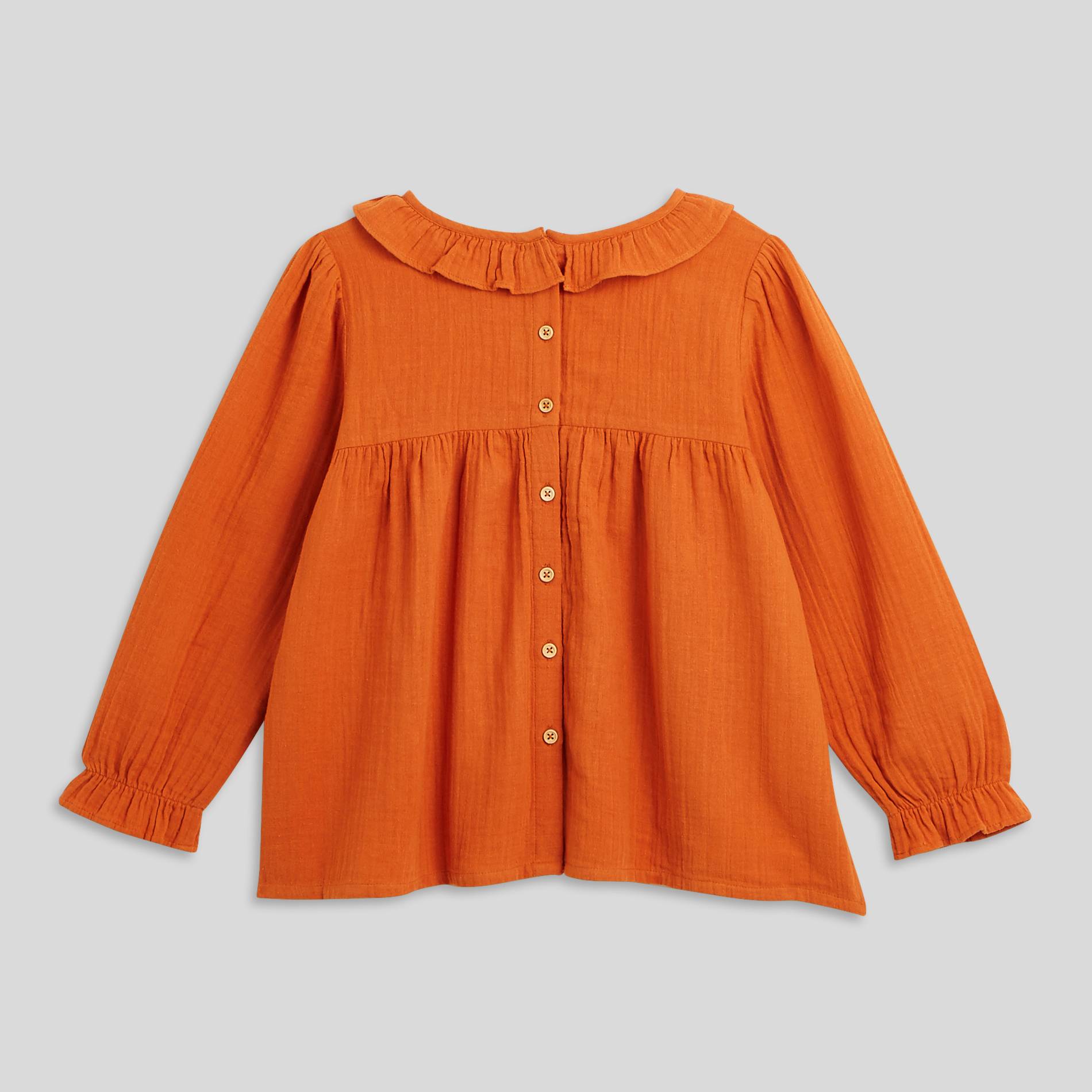 Blouse brodée en coton, Safran, large image number 2