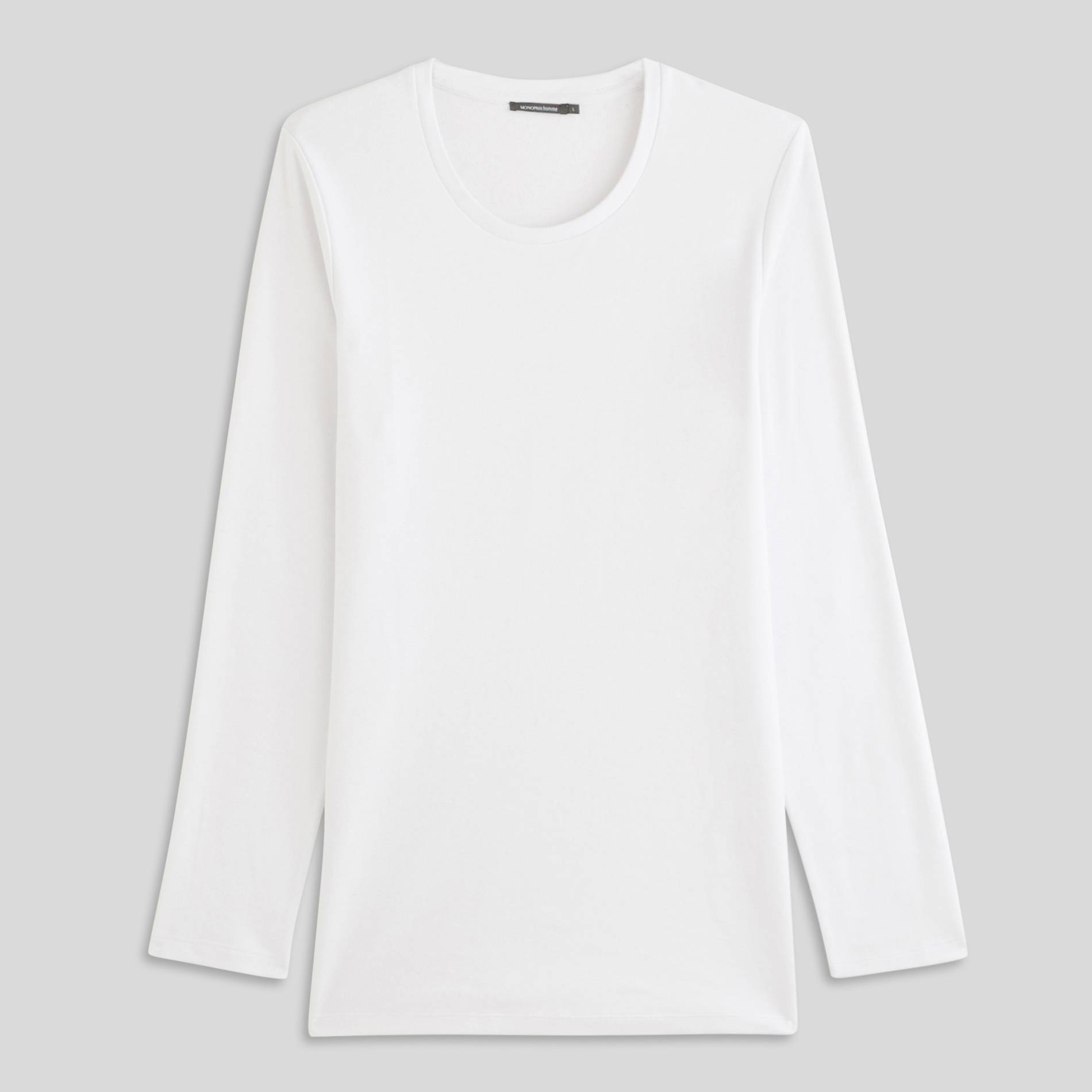 T-shirt manches longues en coton, Blanc, large image number 2
