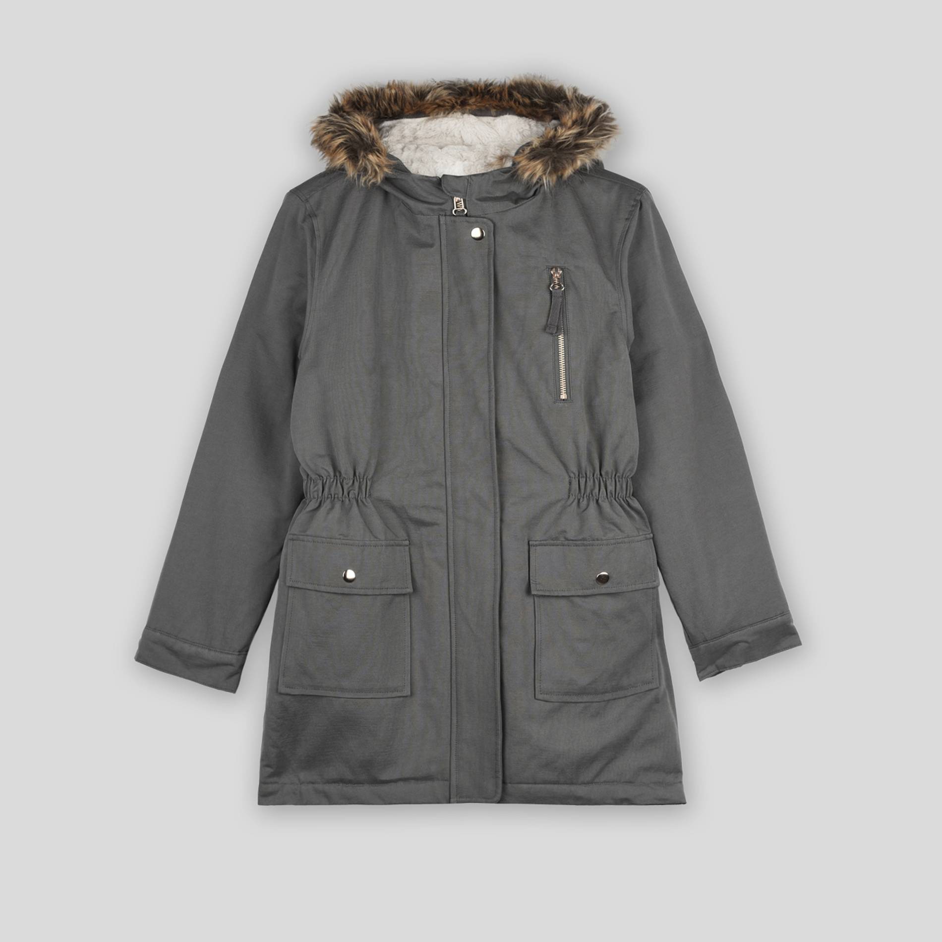 Parka fausse fourrure, Vert foncé, large image number 0