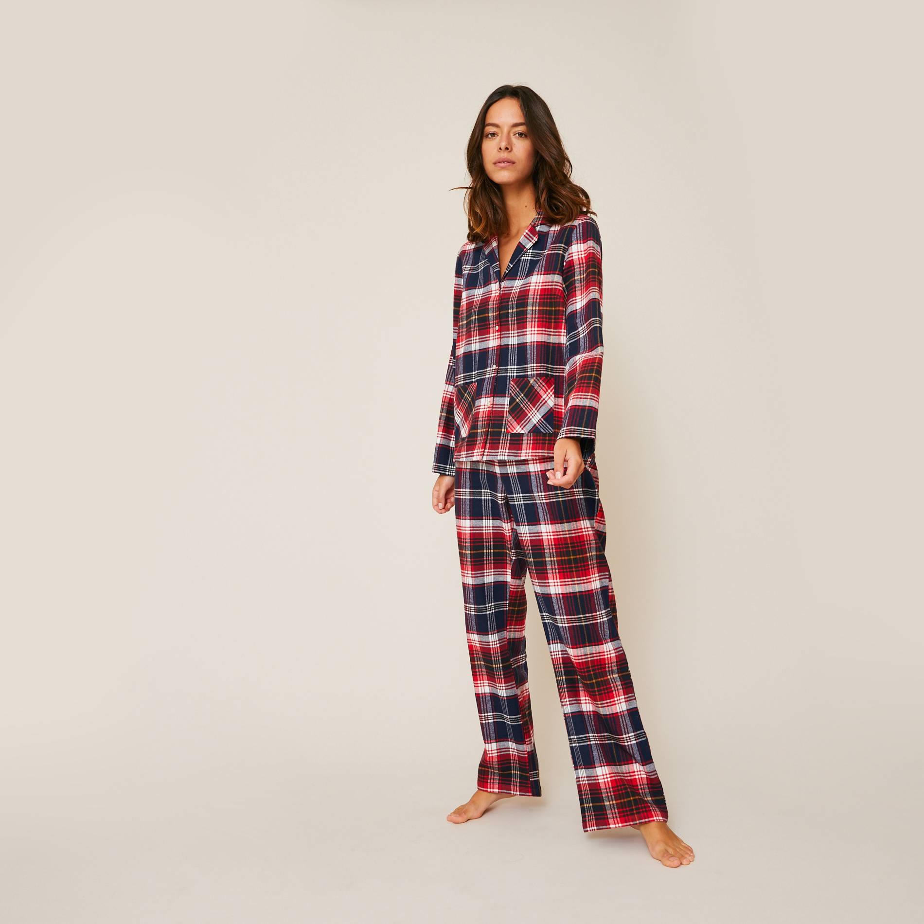 Pyjama à carreaux, Bleu marine, large image number 0