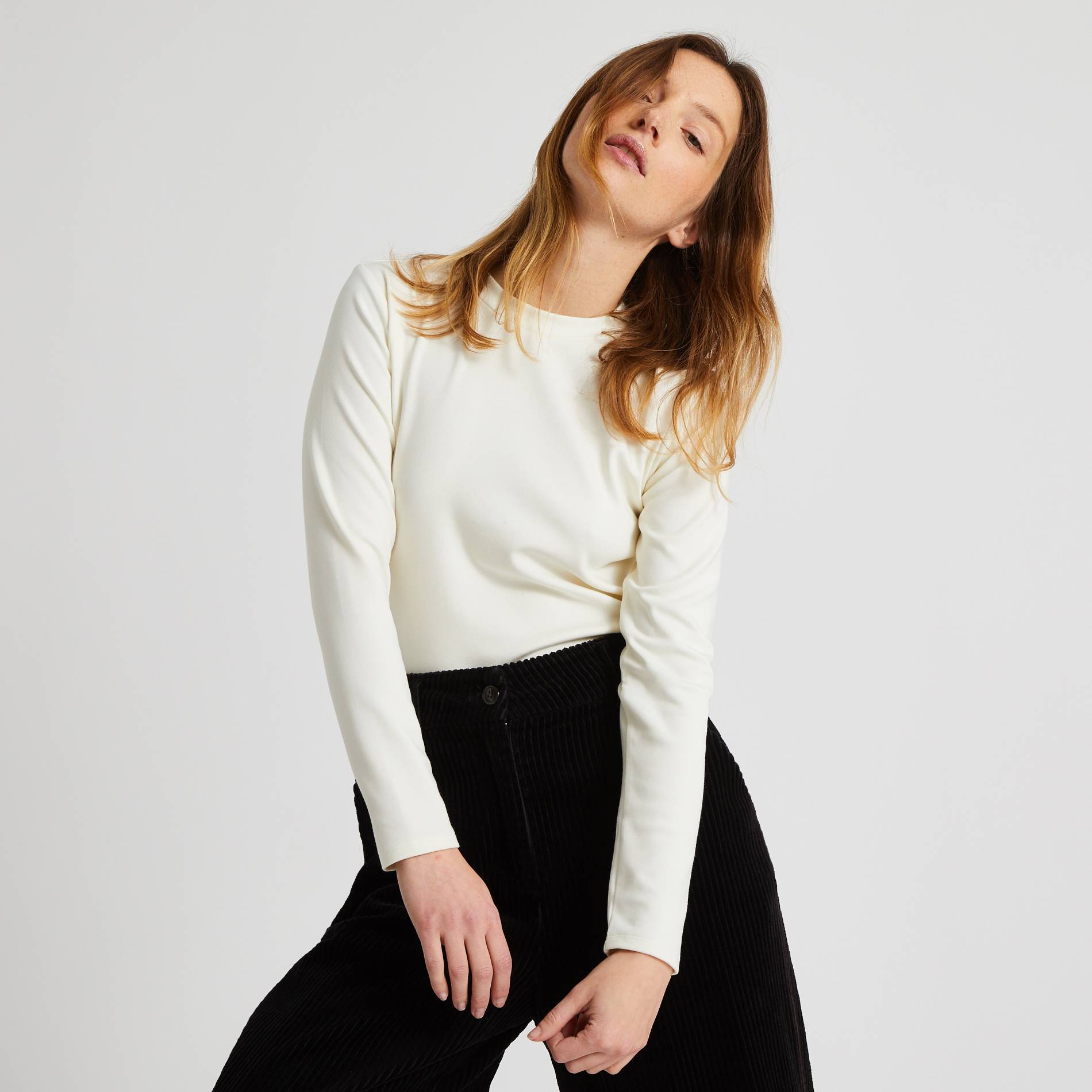 Sous-pull en jersey, Ecru, large image number 0.0