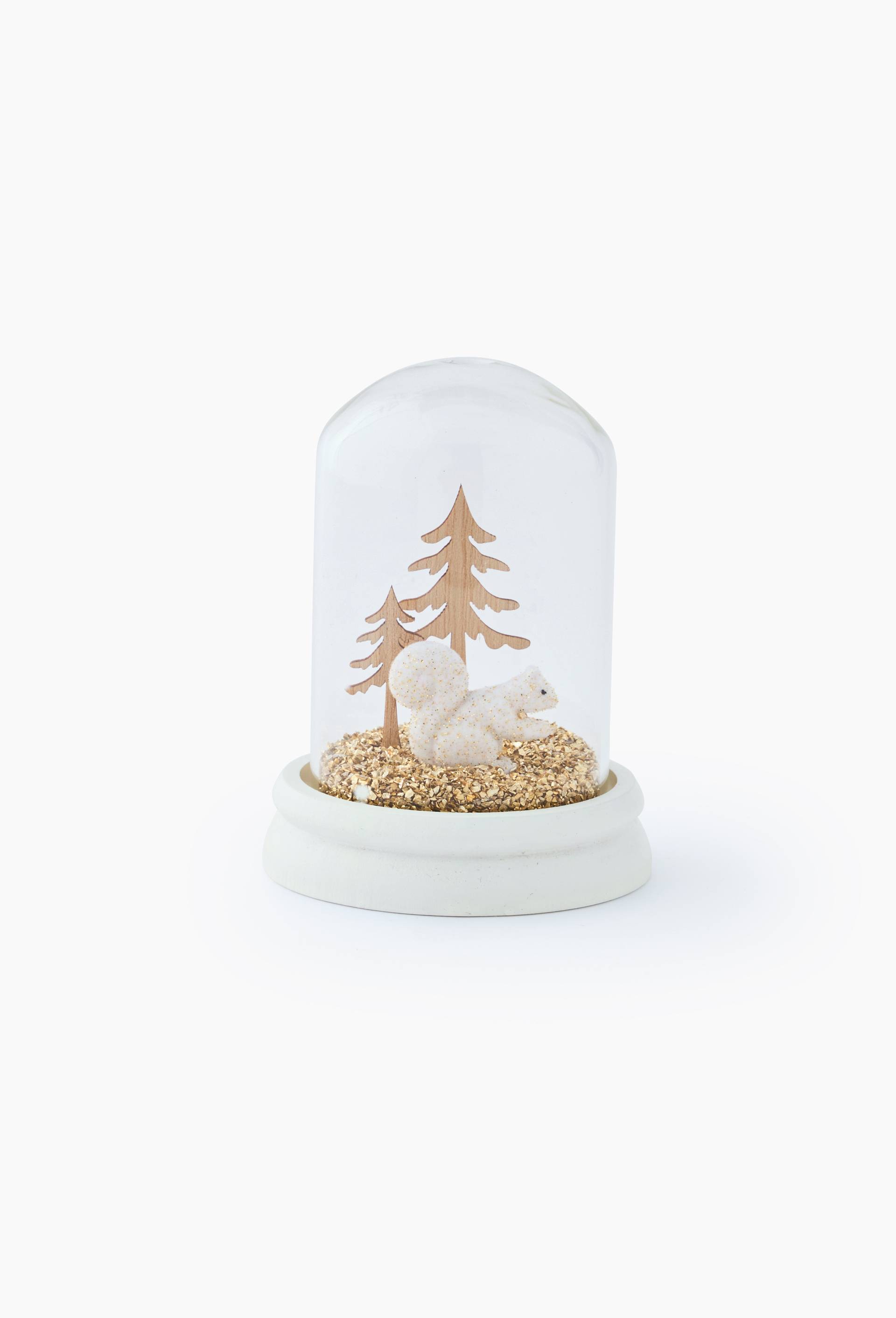 Cloche animaux avec paillettes, 8.7X8.7X11cm, en verre, Multicolore, large image number 0