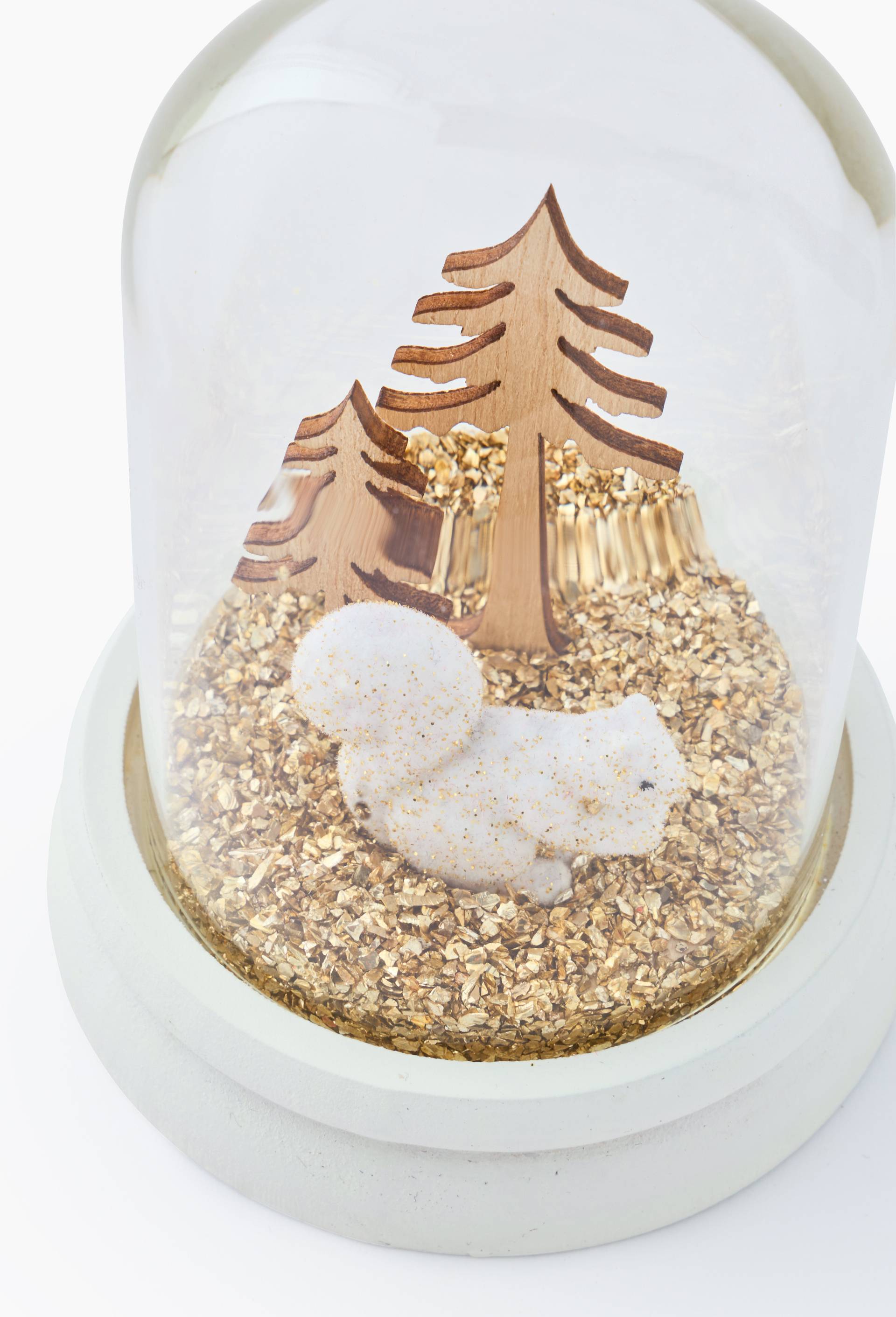 Cloche animaux avec paillettes, 8.7X8.7X11cm, en verre, Multicolore, large image number 1