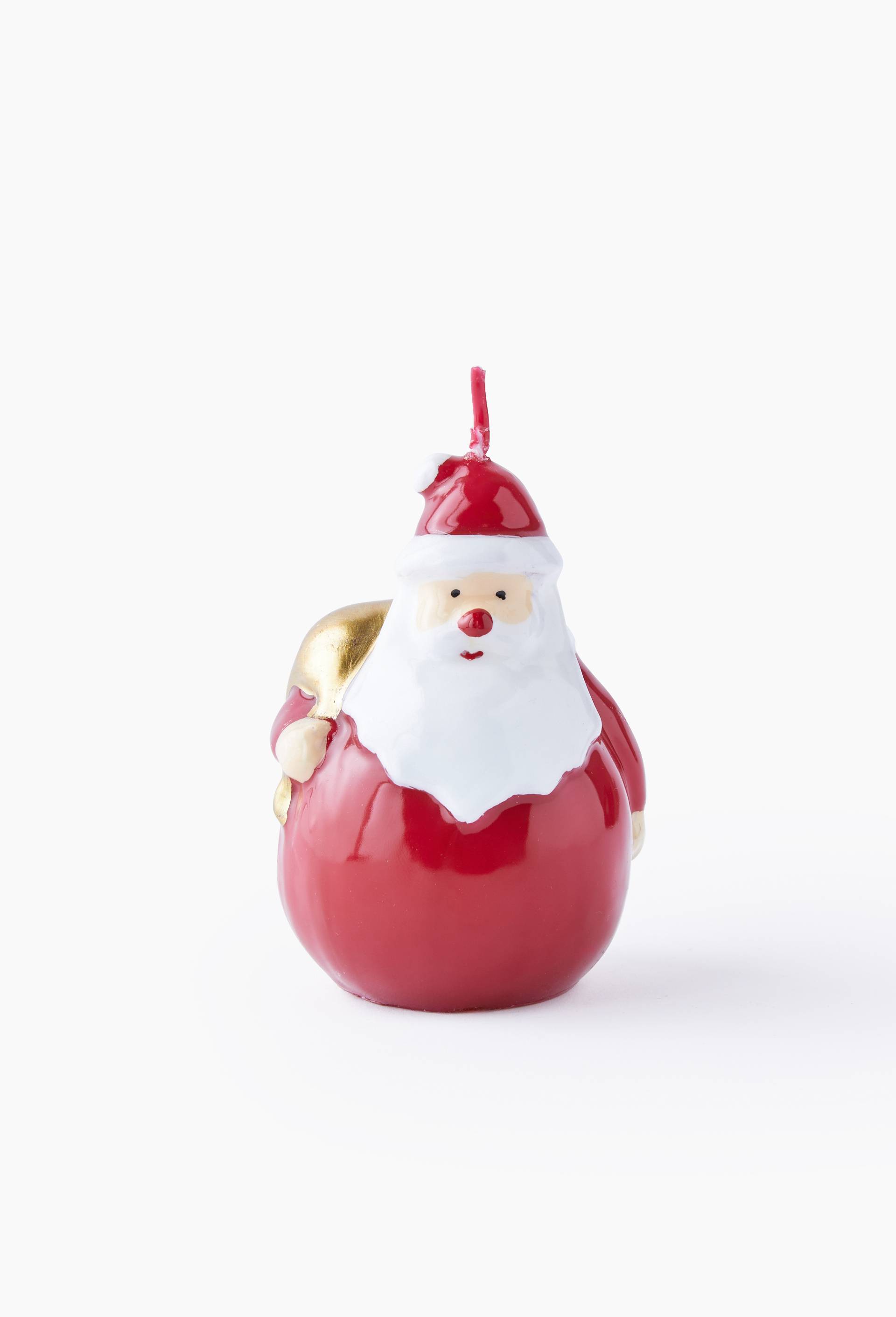 Bougie P&egrave;re-Noel avec hotte, 7.3X7.6x10.8cm, en cire, Rouge, large image number 0.0