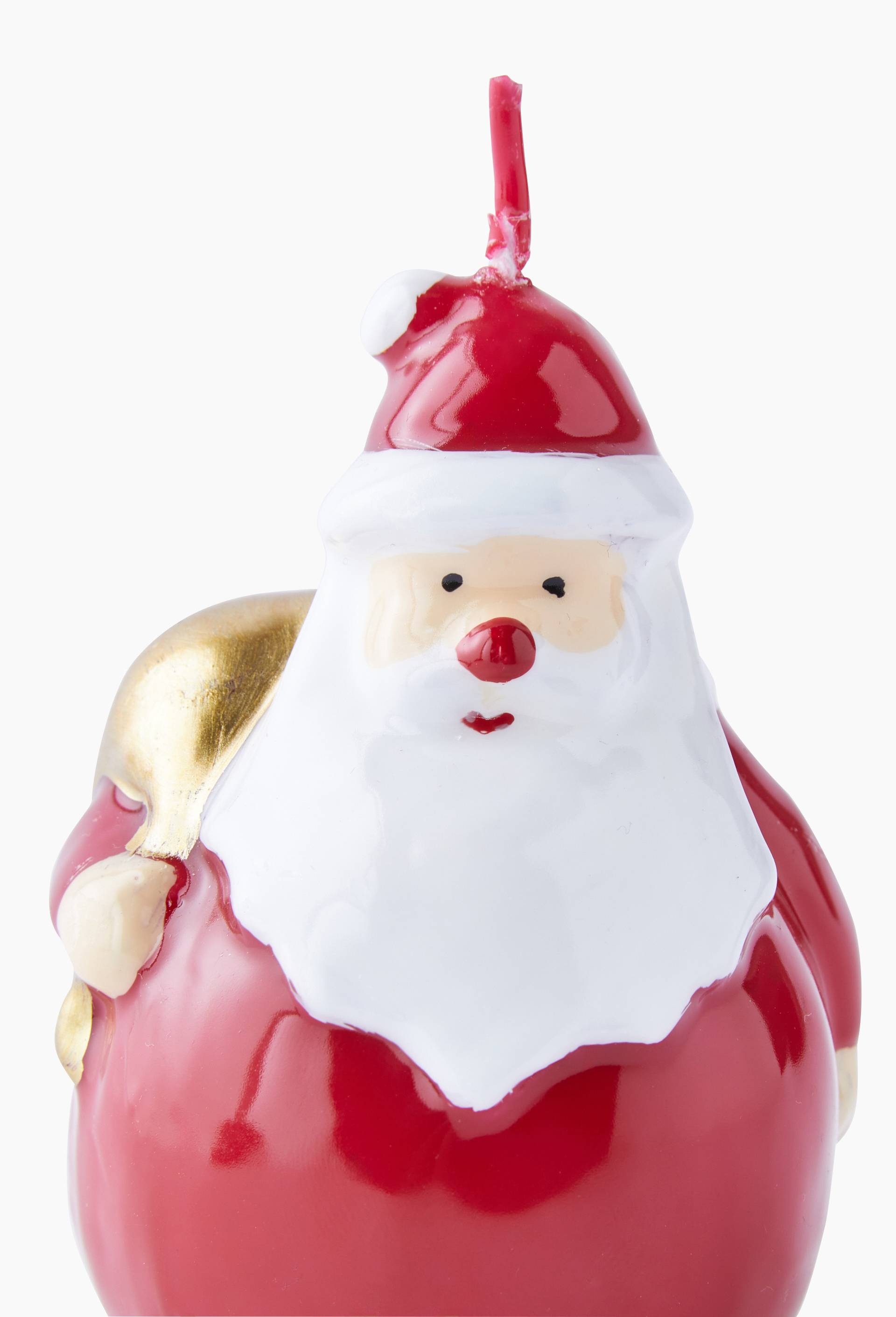 Bougie P&egrave;re-Noel avec hotte, 7.3X7.6x10.8cm, en cire, Rouge, large image number 1.0