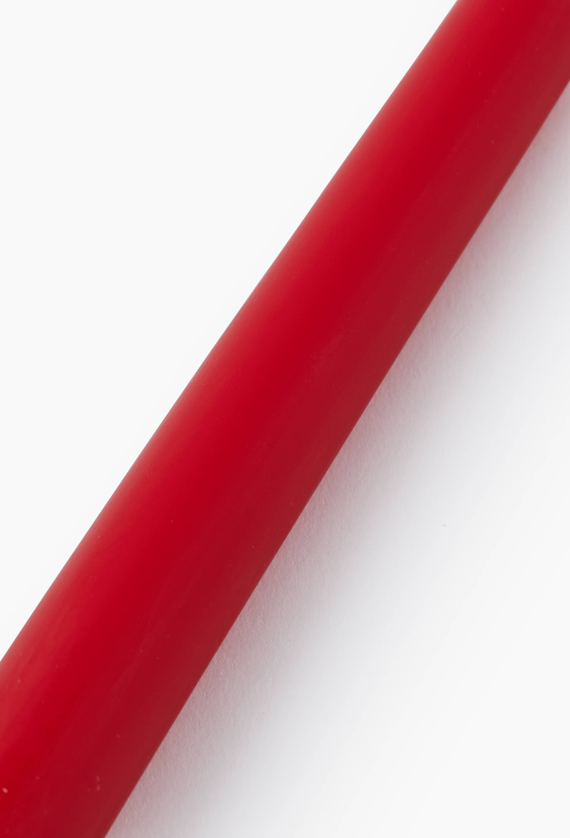 Lot de 4 bougies flambeaux lisses, 25cm, en cire, Rouge, large image number 1