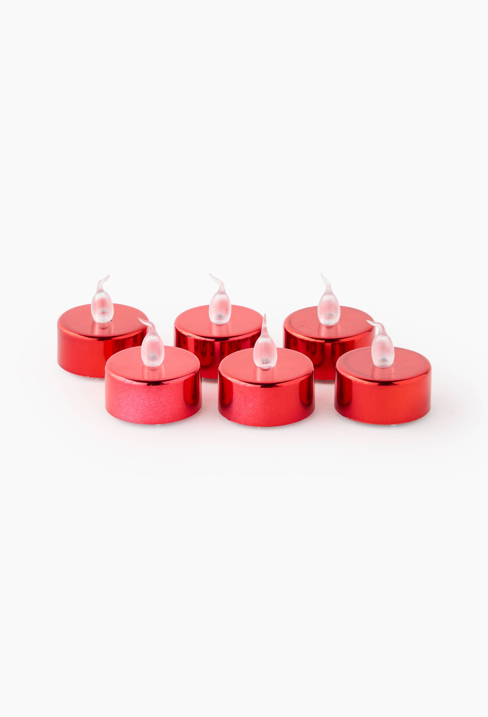 6 bougies Tlight LED, L12xH4x8P cm, en plastique, Rouge, large image number 0