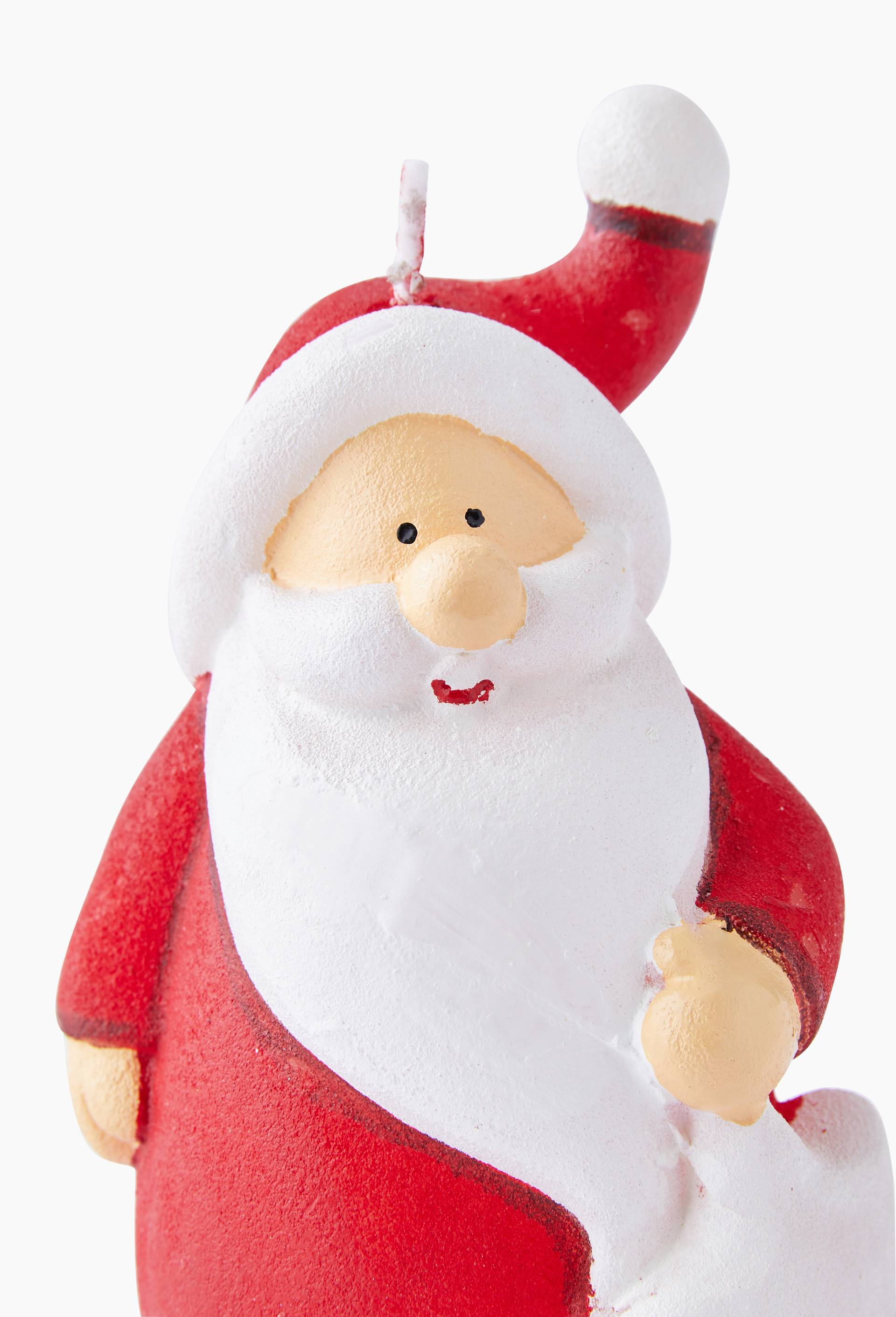 Bougie P&egrave;re-No&euml;l, 13.2X7X6cm, en cire, Rouge, large image number 1