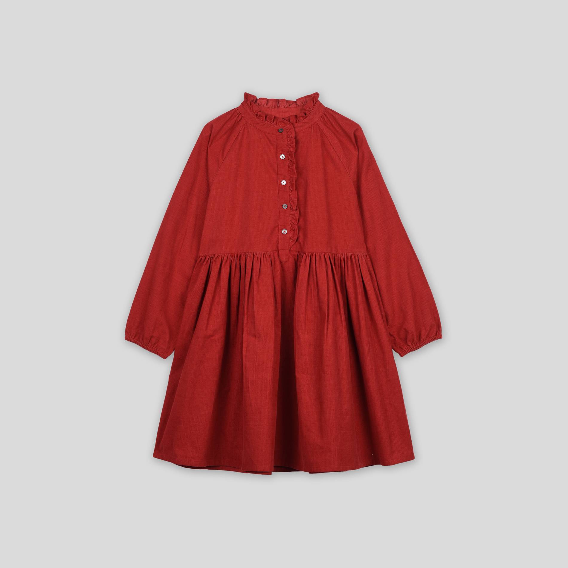 Robe en velours, Rouge cuit, large image number 0