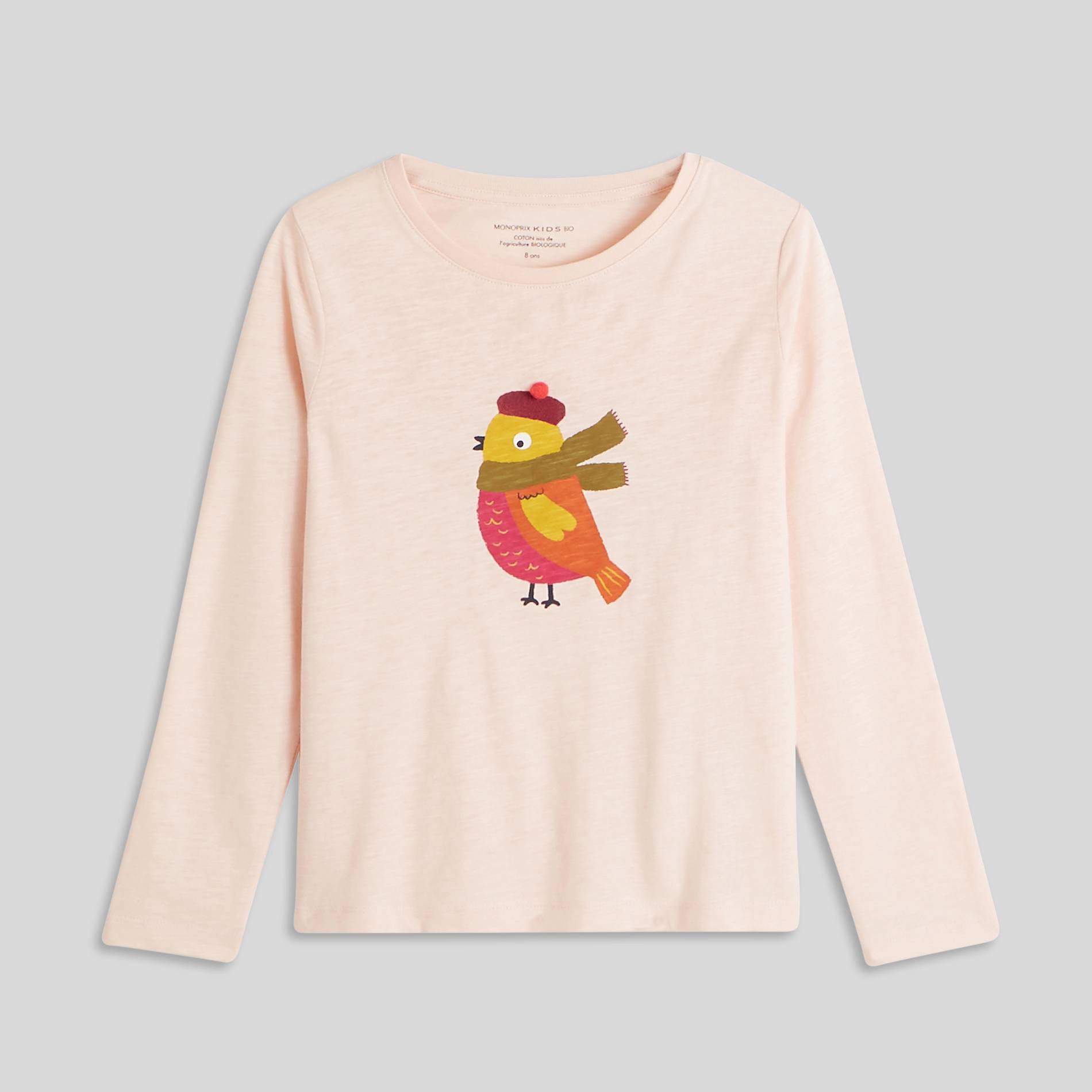 T-shirt manches longues en coton BIO, Rose pâle, large image number 0.0