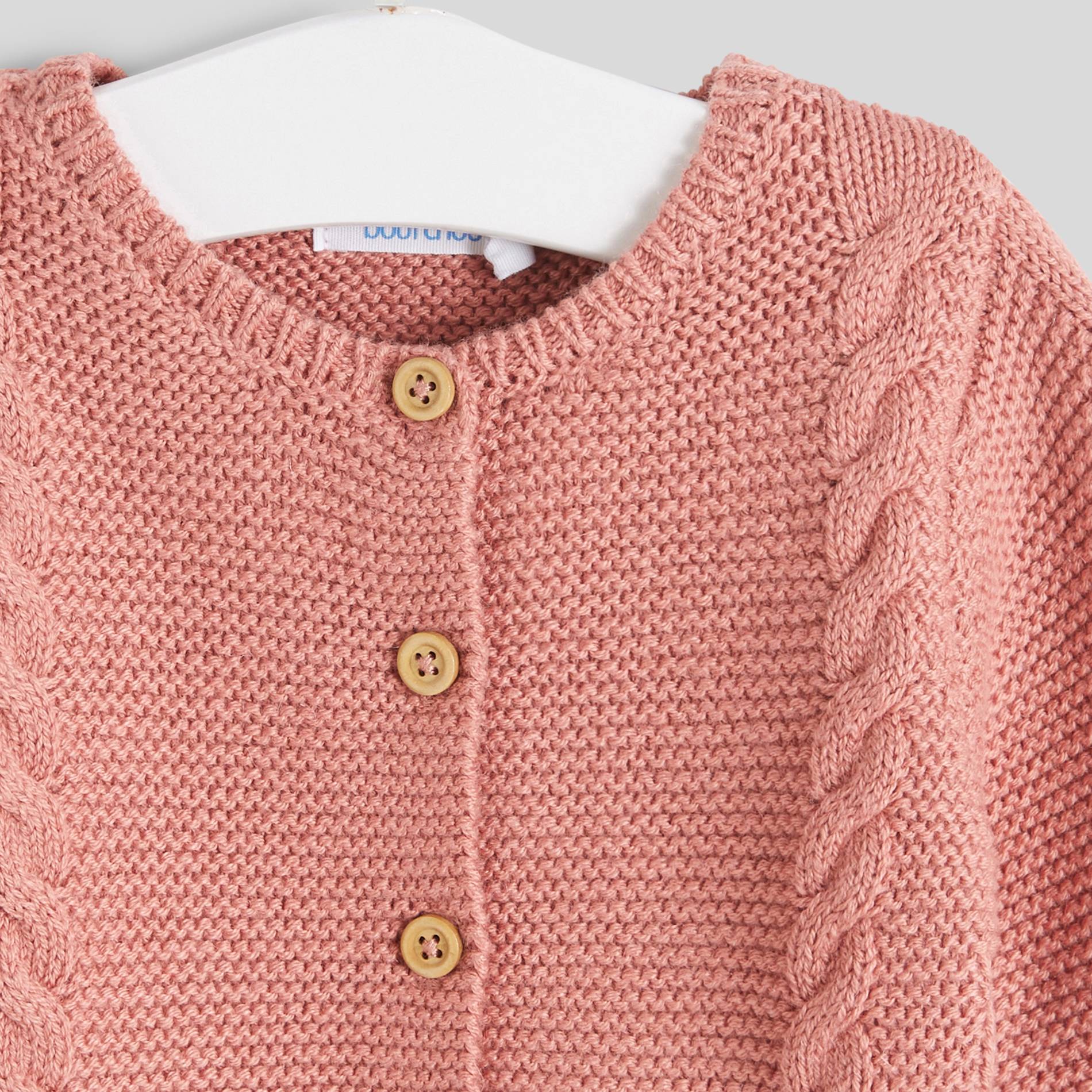 Cardigan torsades, Vieux rose, large image number 2