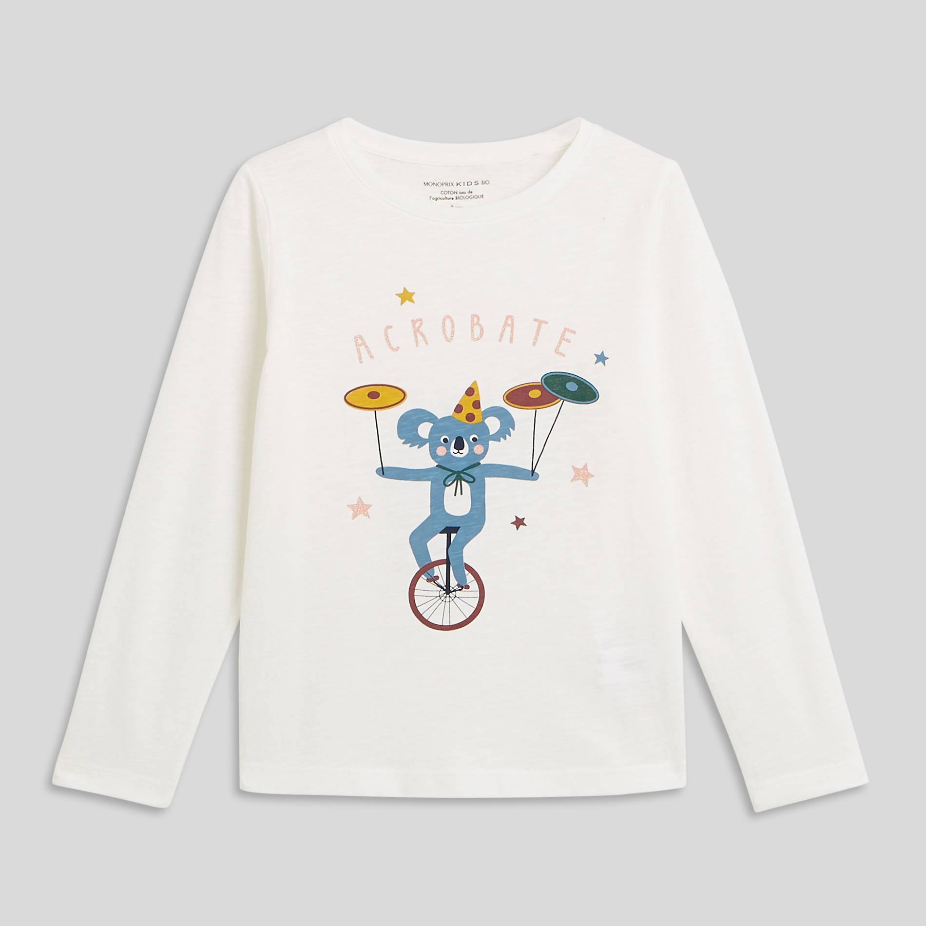 T-shirt manches longues en coton BIO, Ecru, large image number 1