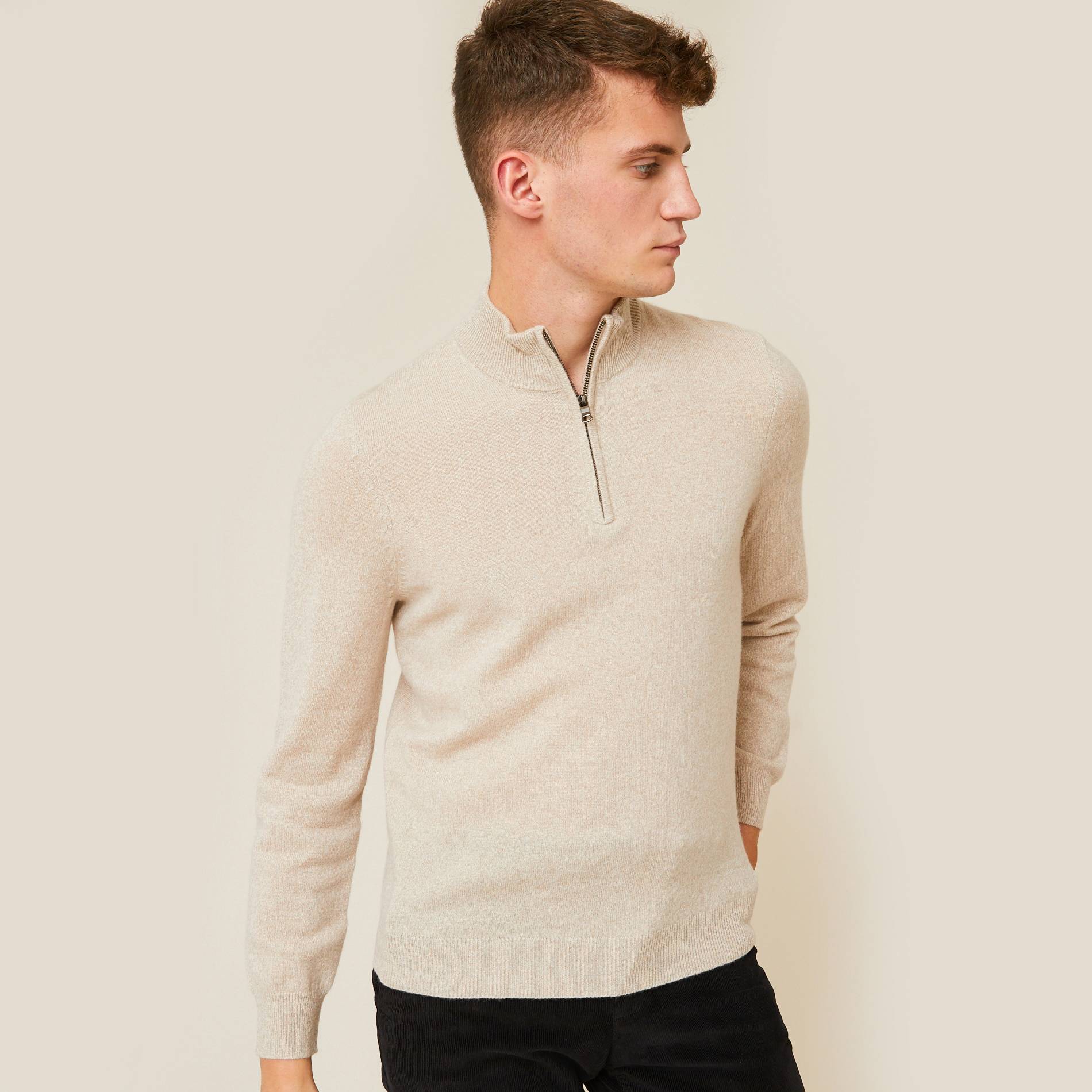 Pull en laine et cachemire, Beige, large image number 0.0