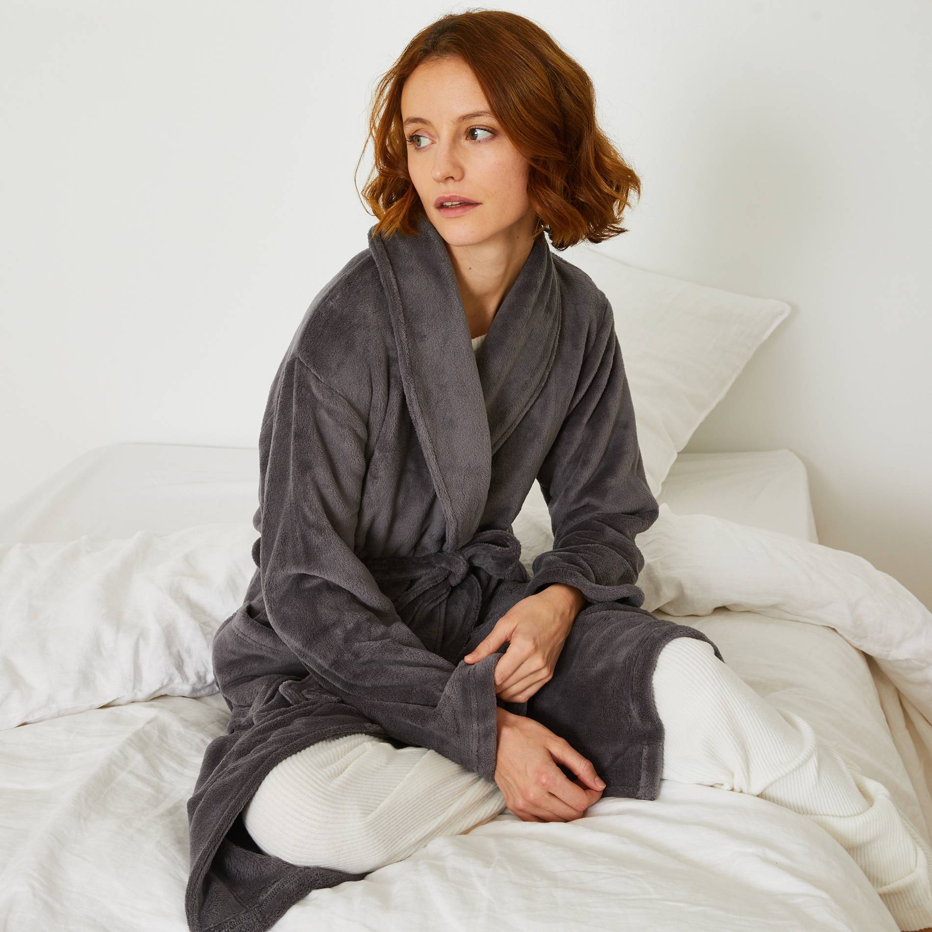 Peignoir doudou long, Argent, large image number 1