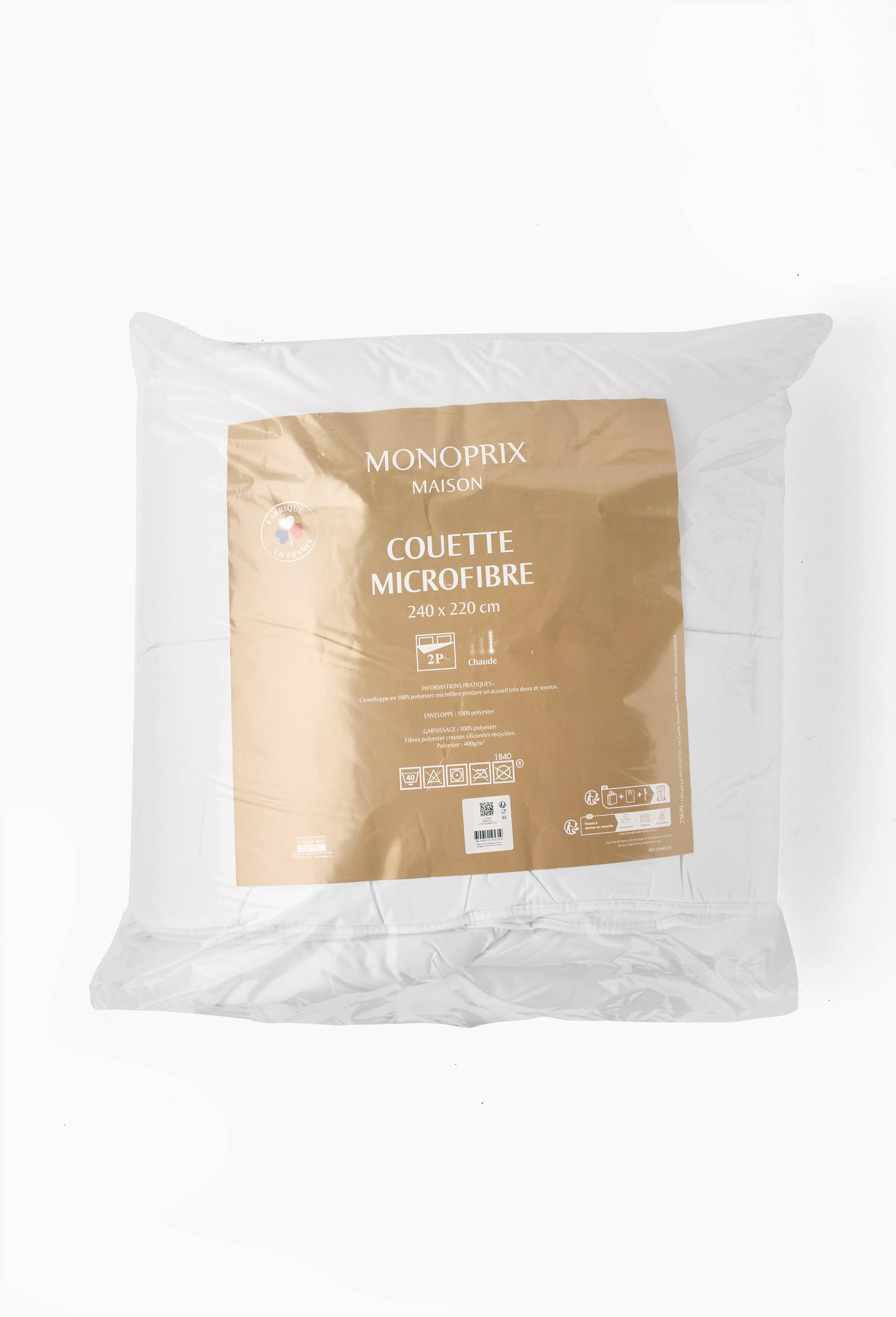 Couette microfibre, 220x240cm, 100% polyester, Blanc, large image number 3.0