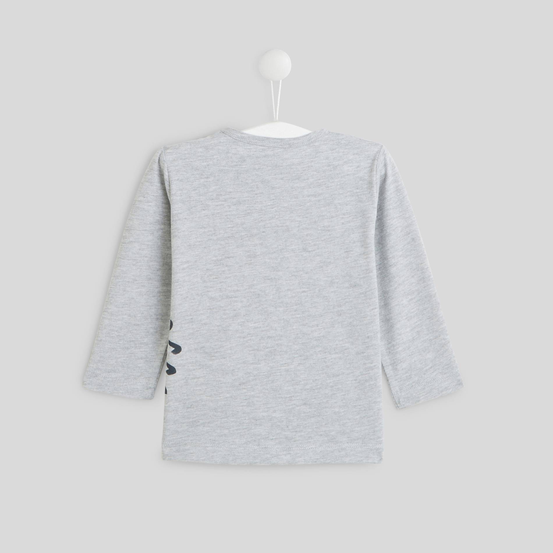 T-shirt manches longues imprimé en coton BIO, Gris clair, large image number 1
