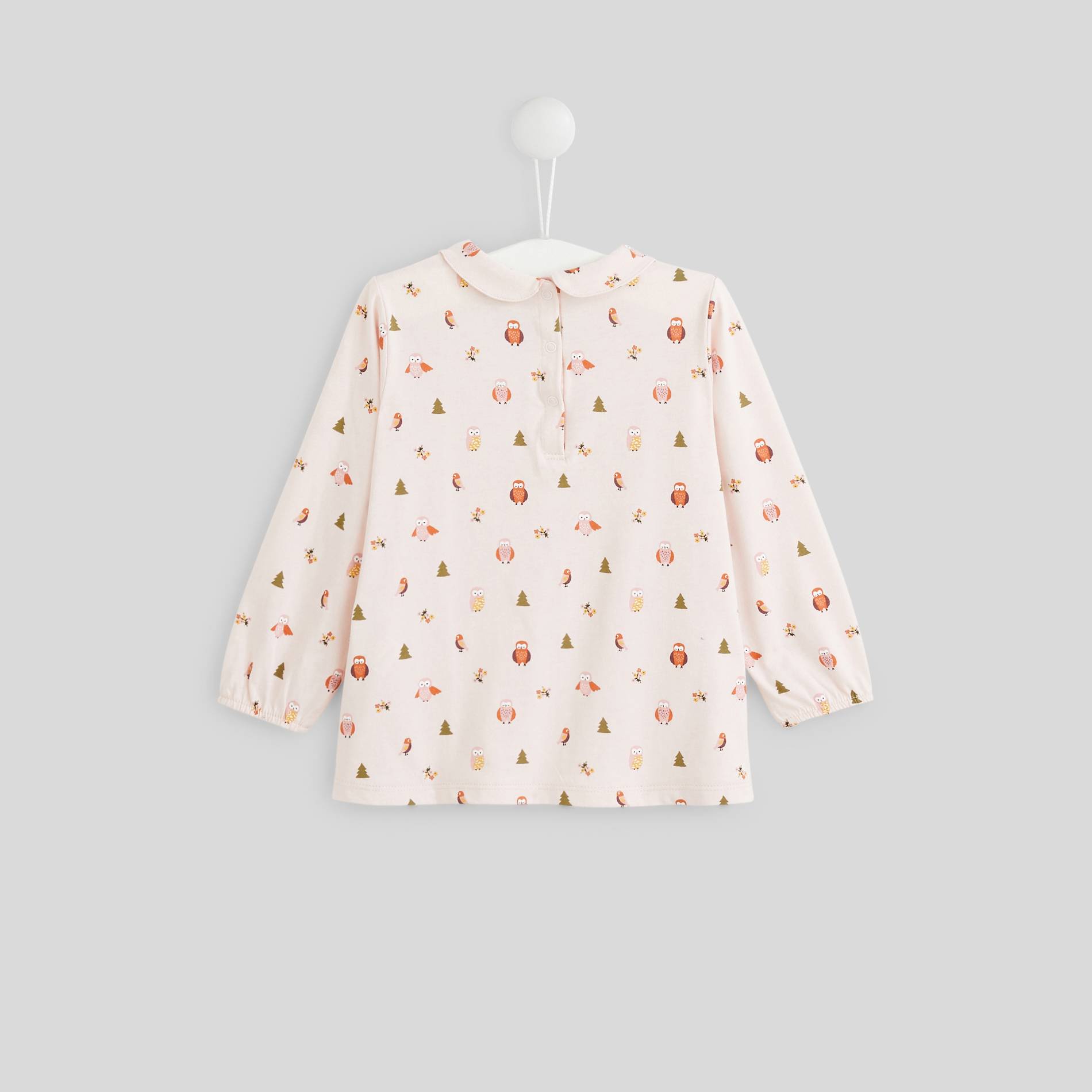 Blouse manches longues imprimée en coton BIO, Rose pâle, large image number 1.0