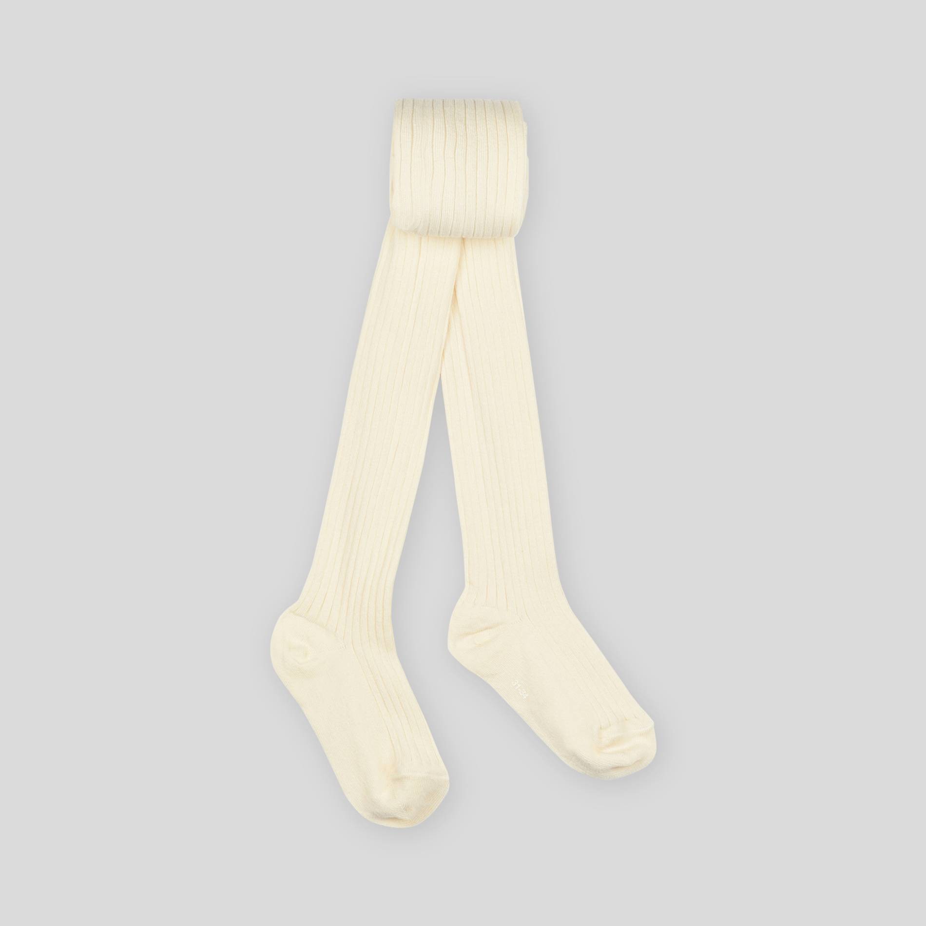 Collant cote contenant du coton BIO, Ecru, large image number 0.0