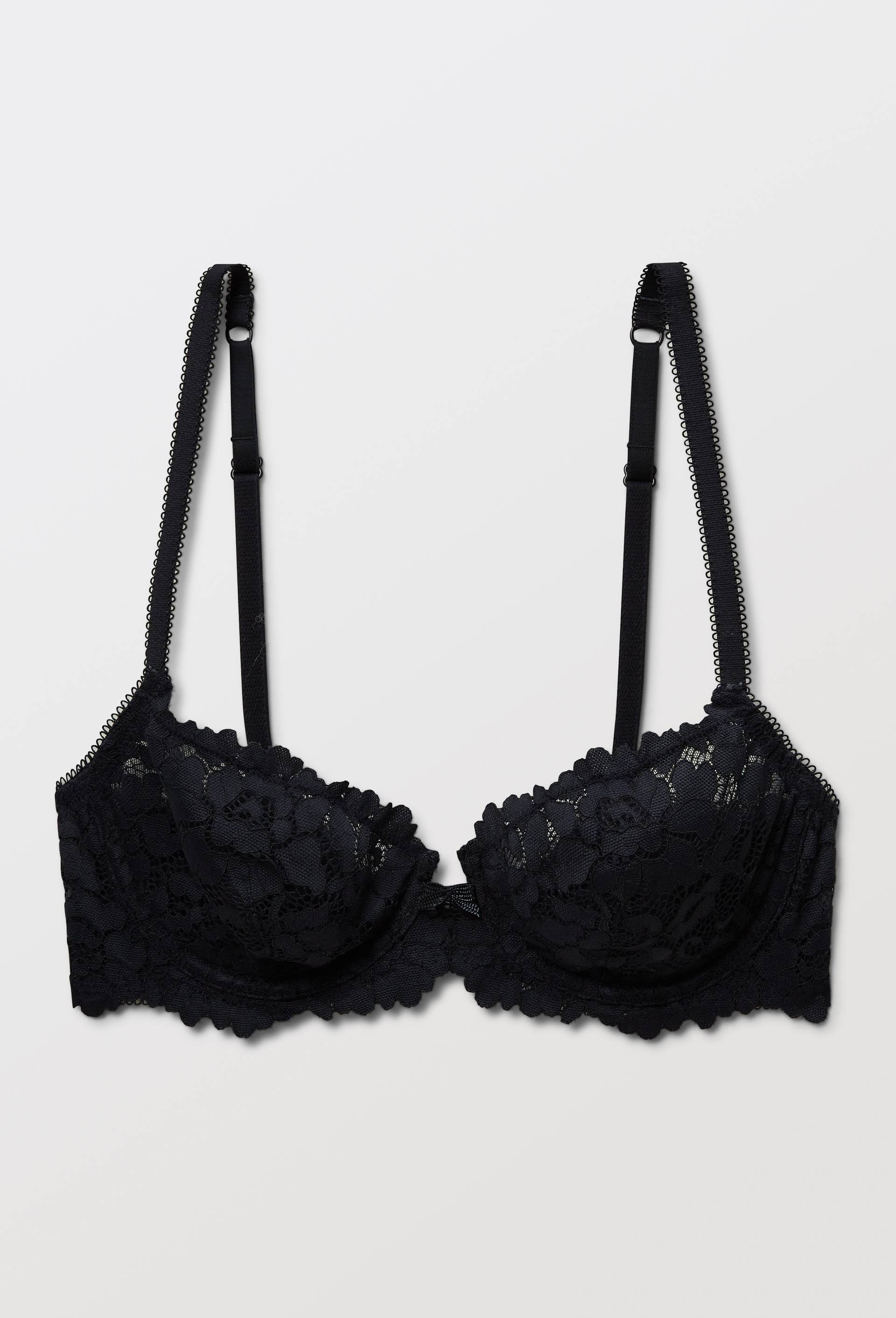 Soutien-gorge corbeille balconnet CAMILLE en dentelle, Bleu fonc&eacute;, large image number 3