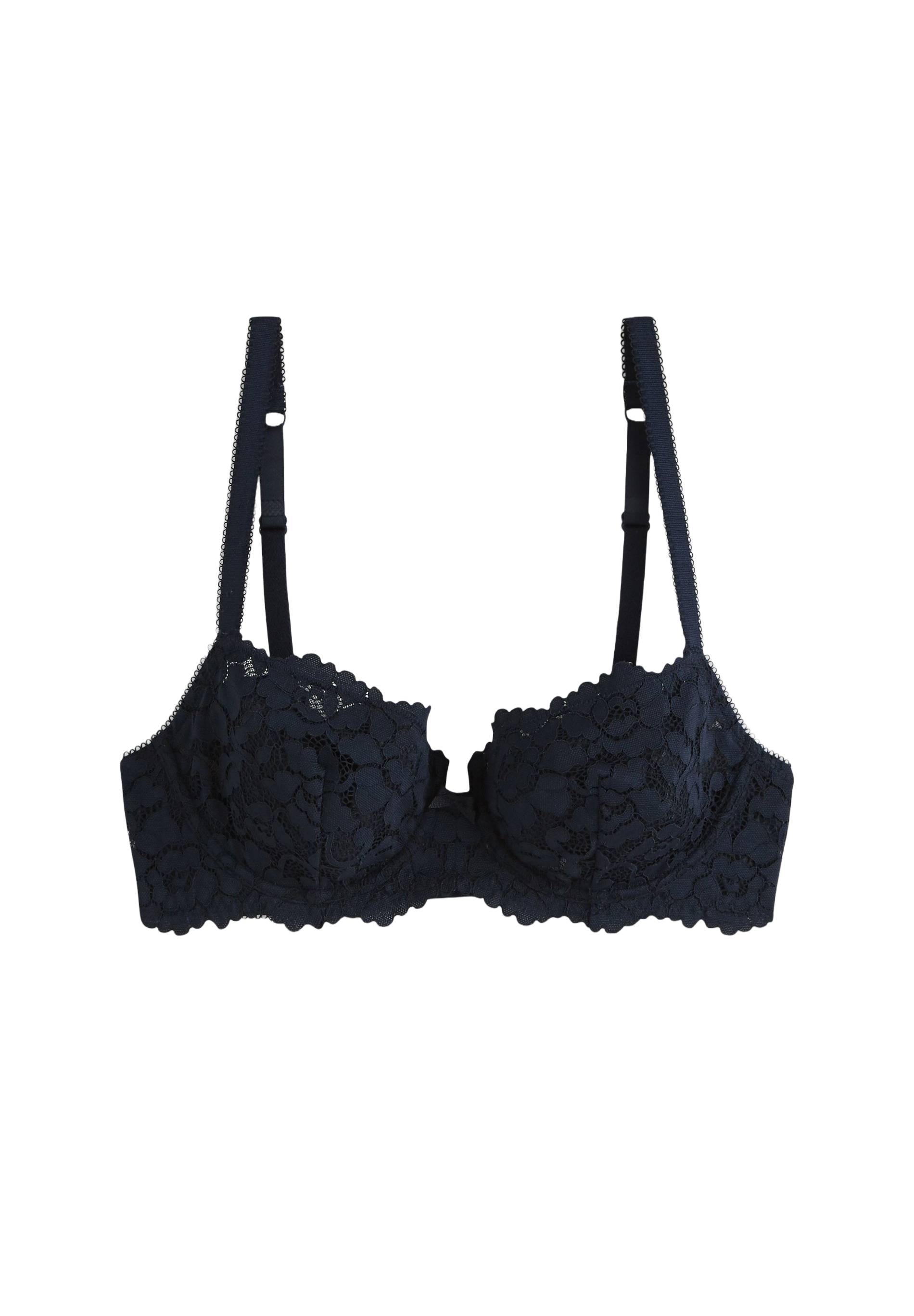 Soutien-gorge corbeille balconnet CAMILLE en dentelle, Bleu fonc&eacute;, large image number 6