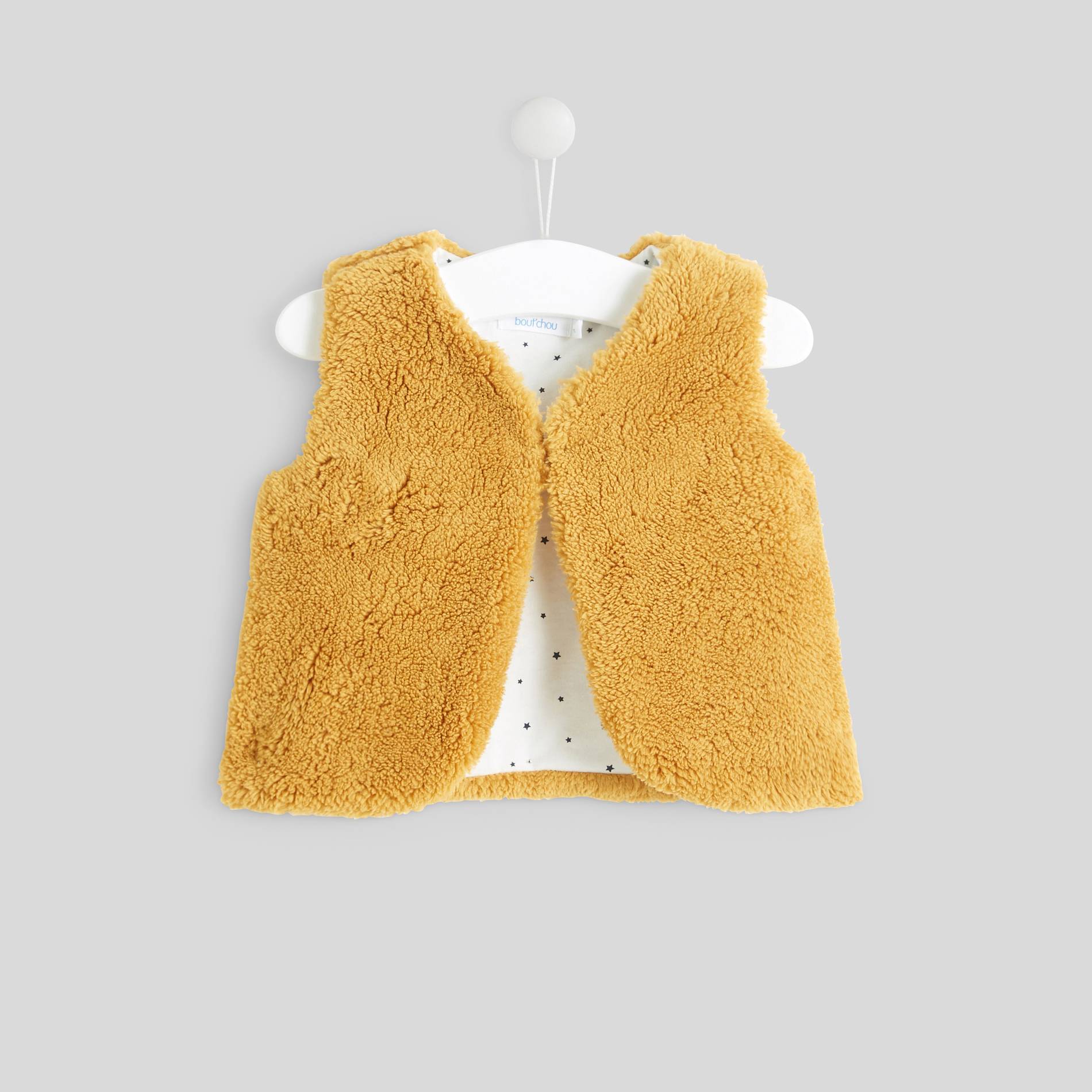 Veste sans manches imitation fourrure, Caramel, large image number 0