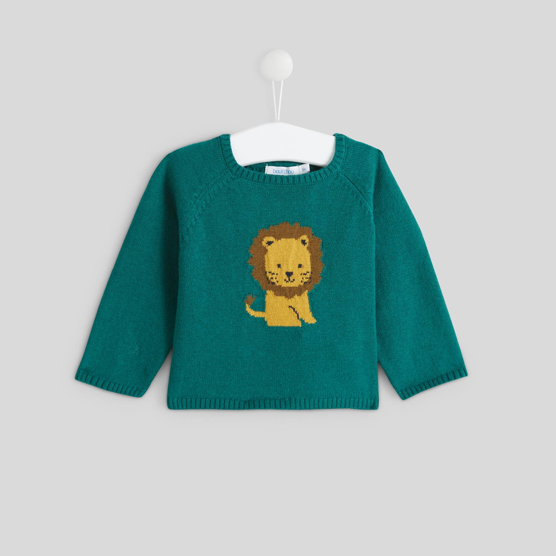 Pull intarsia, Bleu gris, large image number 0