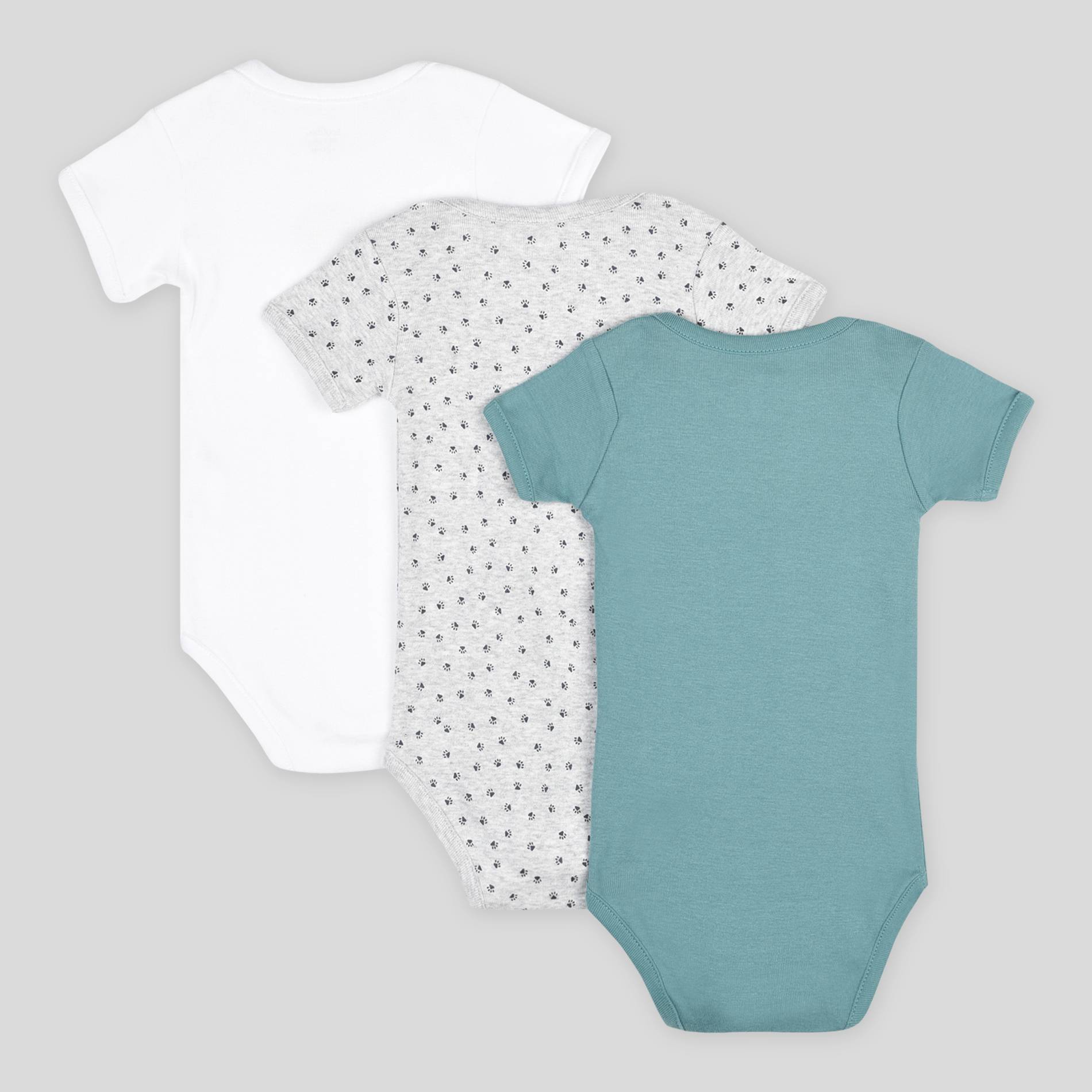 Lot de 3 bodies manches courtes, Bleu canard, large image number 1.0