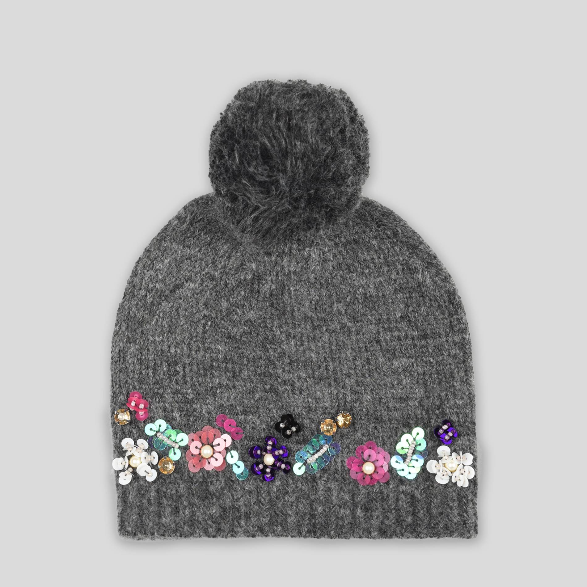 Bonnet détail bijoux, Gris foncé, large image number 0