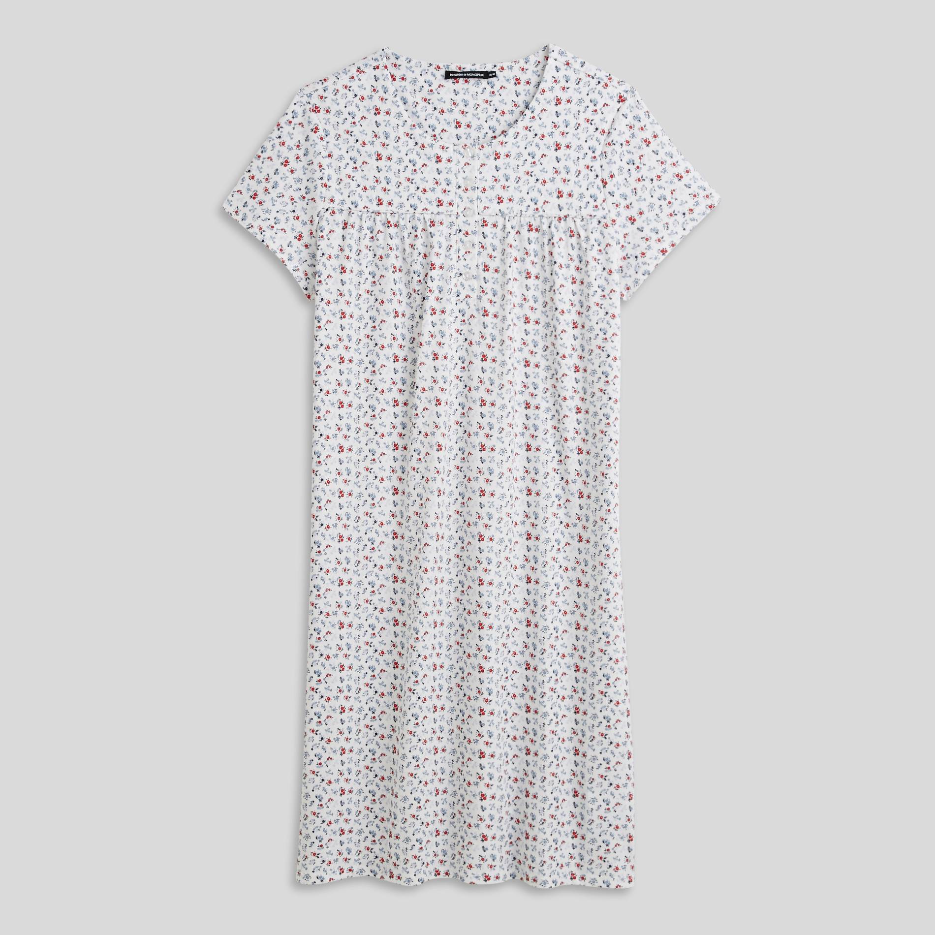 Chemise de nuit bio manches courtes, Ecru, large image number 2