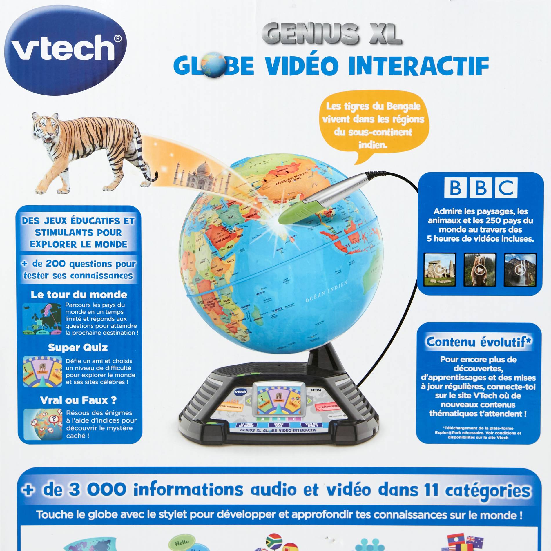 Genius XL globe vid&eacute;o interactif, Framboise, large image number 1.0