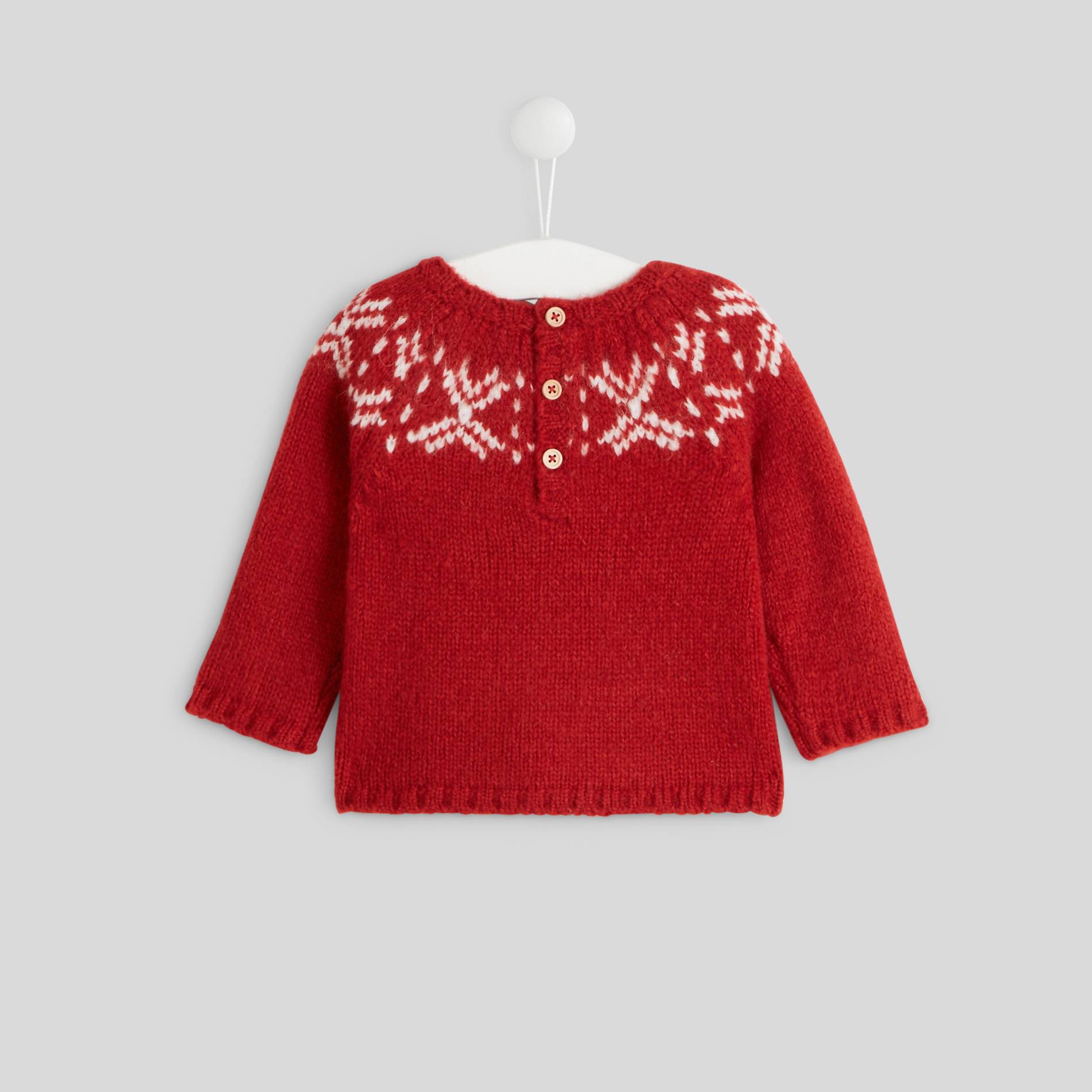 Pull en jacquard, Carmin, large image number 1.0