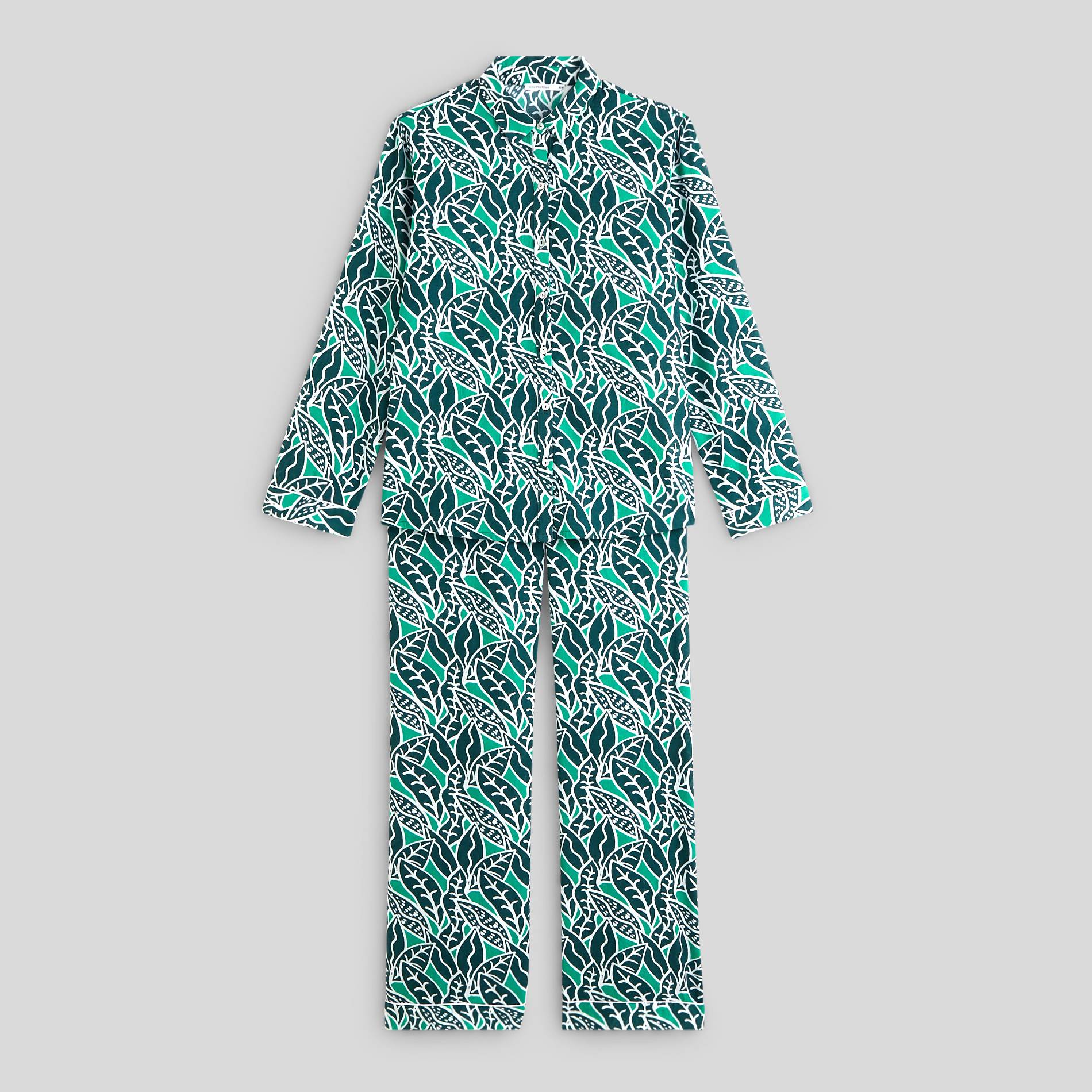 Pyjama en coton BIO, Vert, large image number 2.0