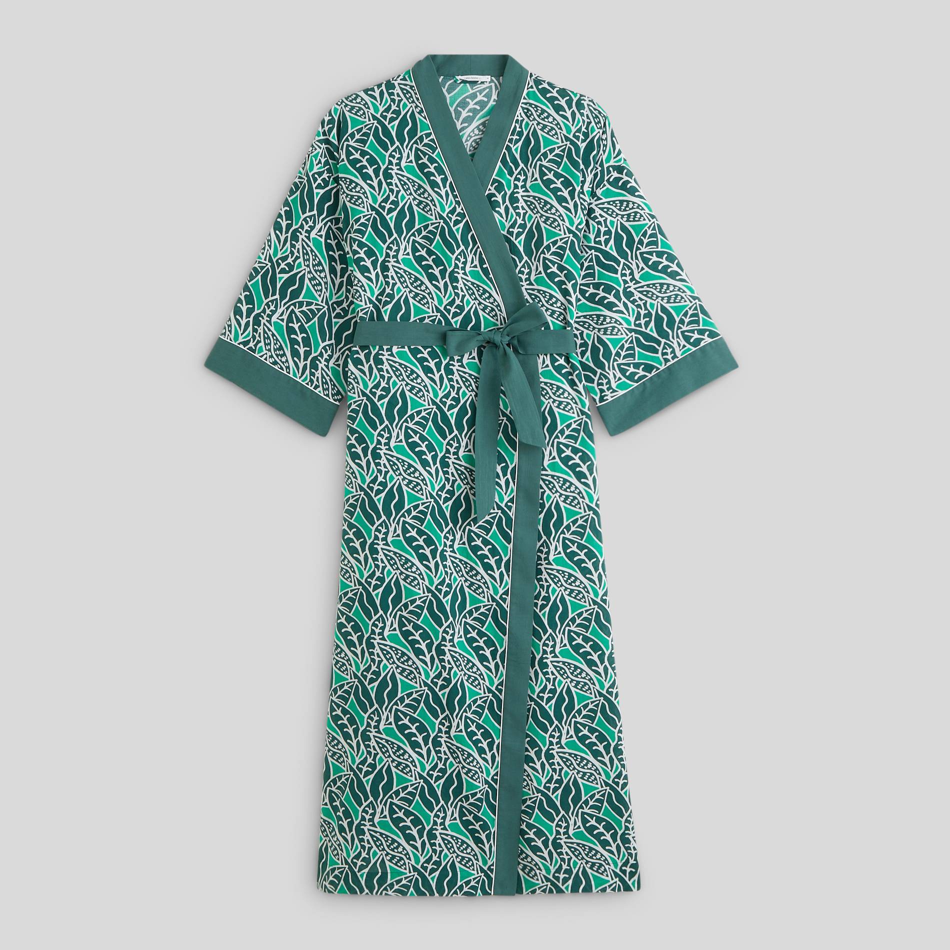 Kimono long en coton BIO, Vert, large image number 2