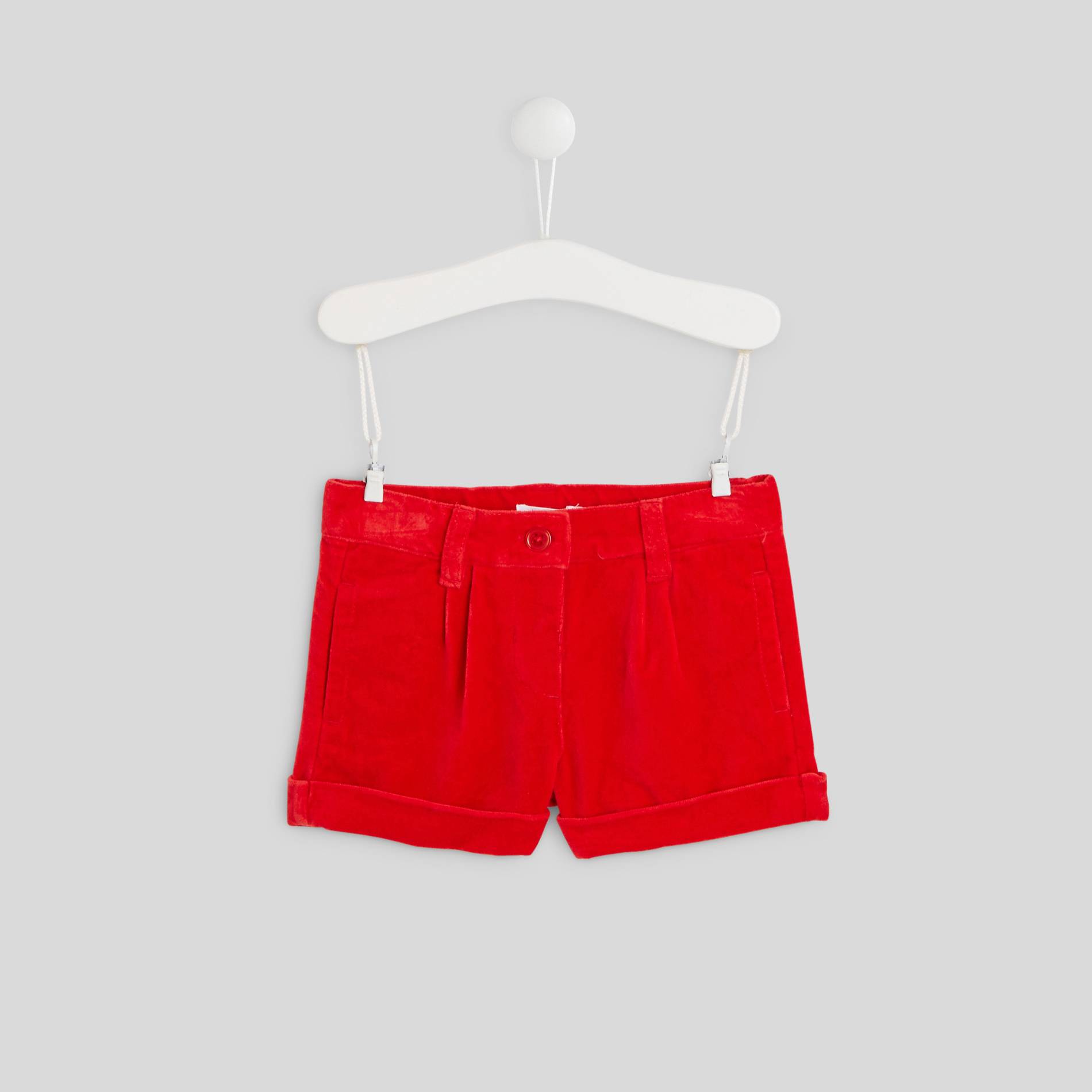 Short en velours, Cerise, large image number 0.0