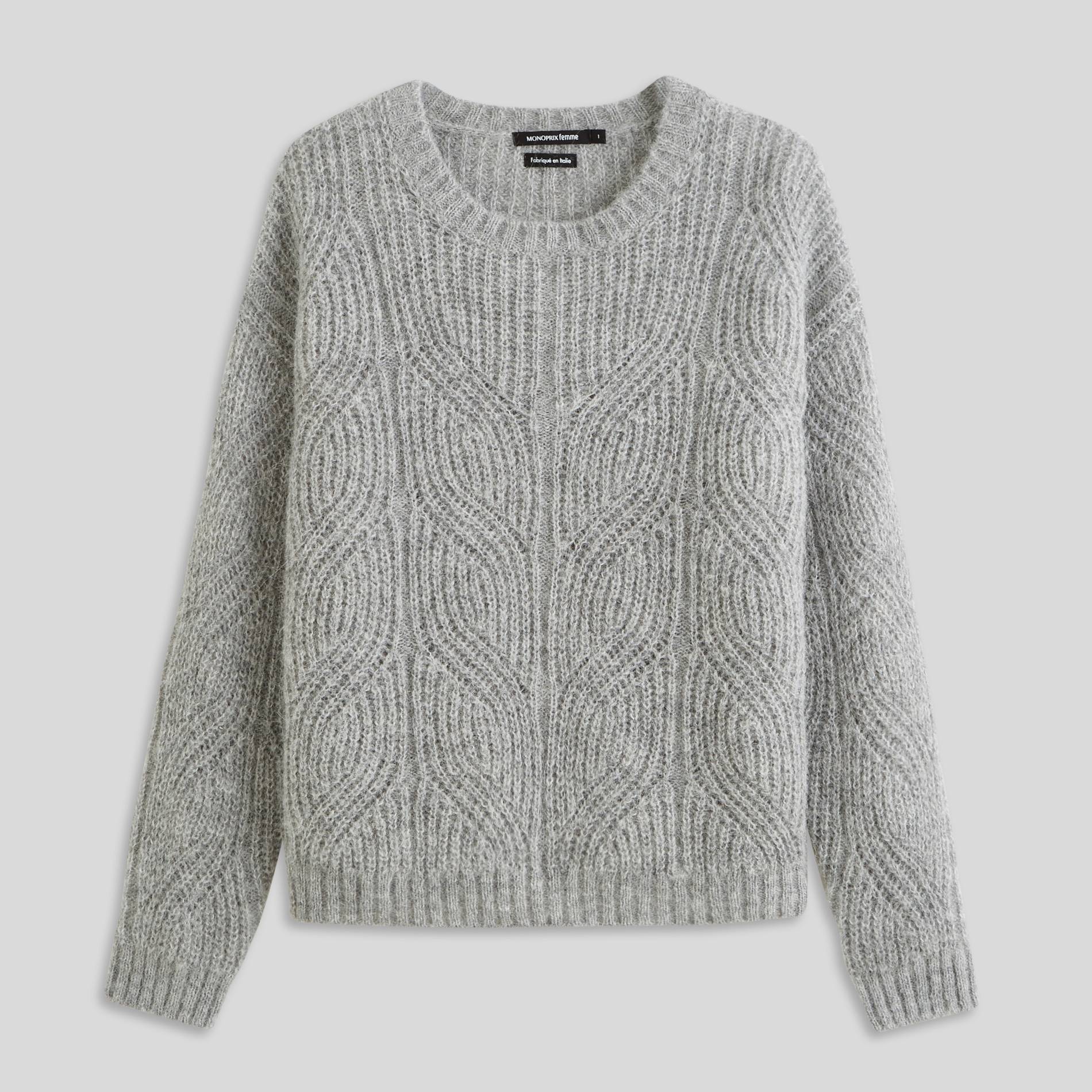 Pull col rond, Gris moyen, large image number 8.0