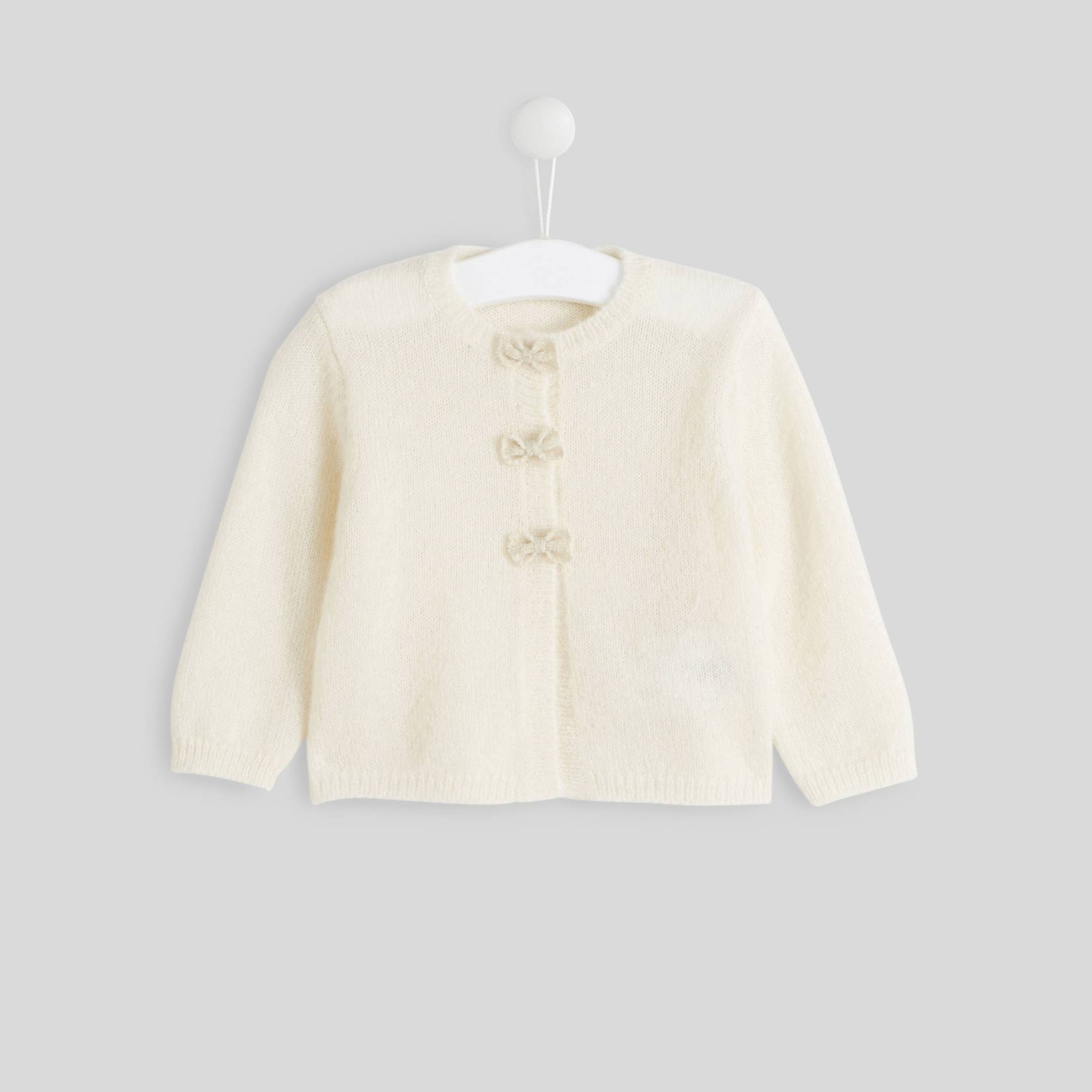 Cardigan noeud papillon, Ecru, large image number 0.0