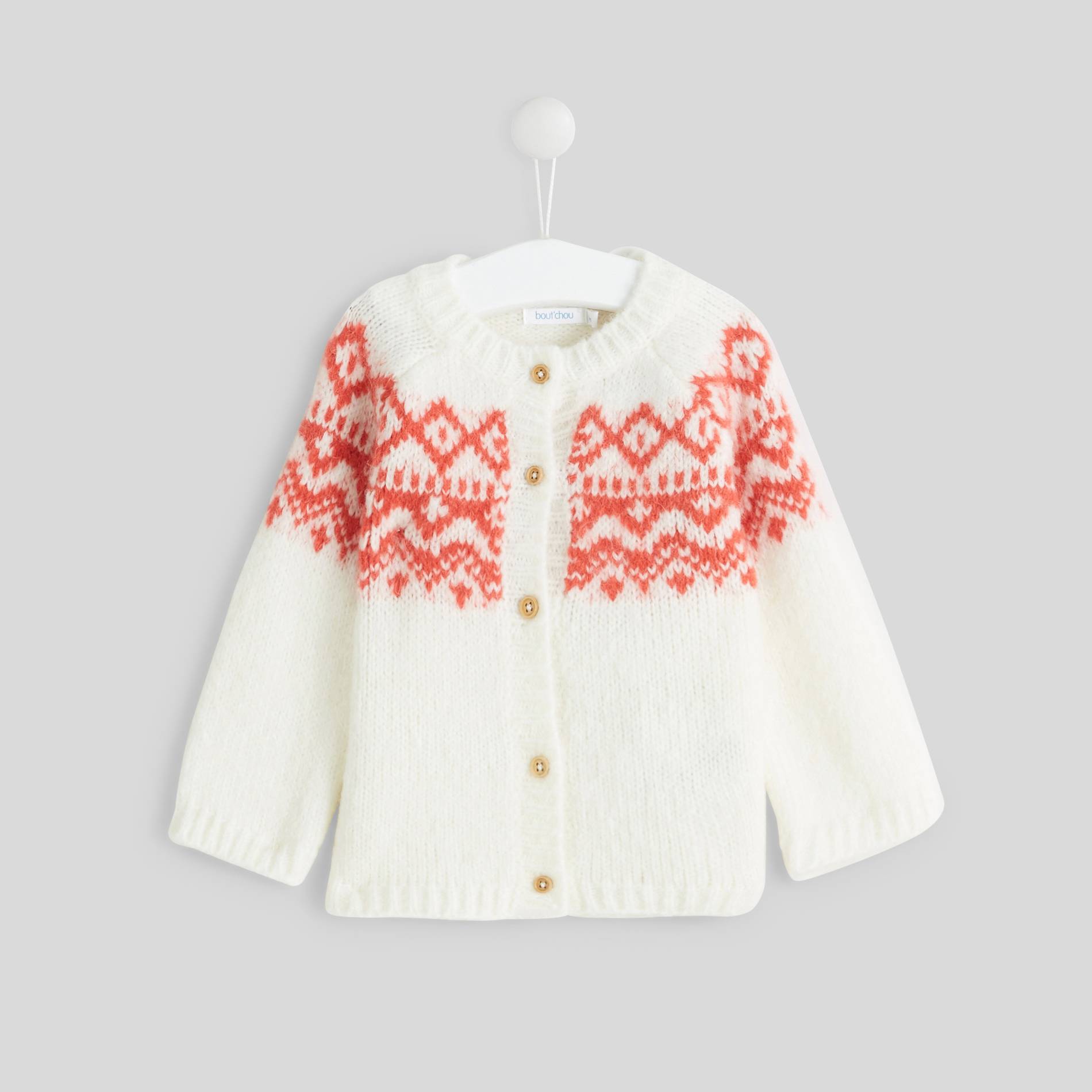Cardigan jacquard, Ecru, large image number 0