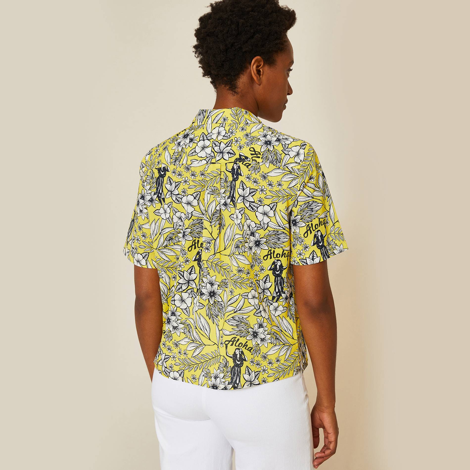Chemise manches courtes en coton BIO, Jaune vif, large image number 1