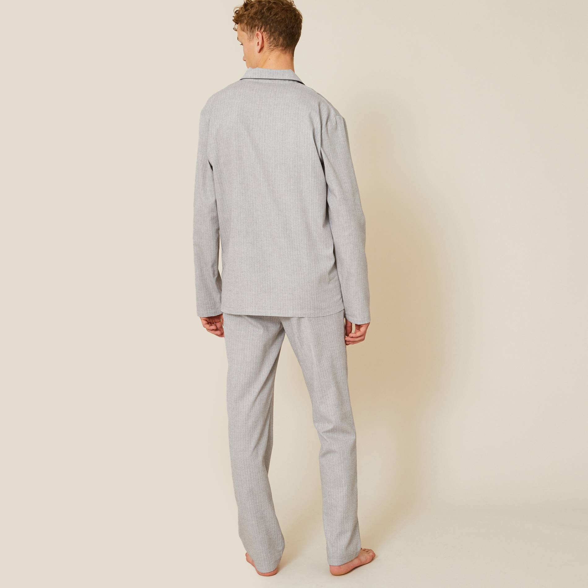 Pyjama long en coton, Gris moyen, large image number 1