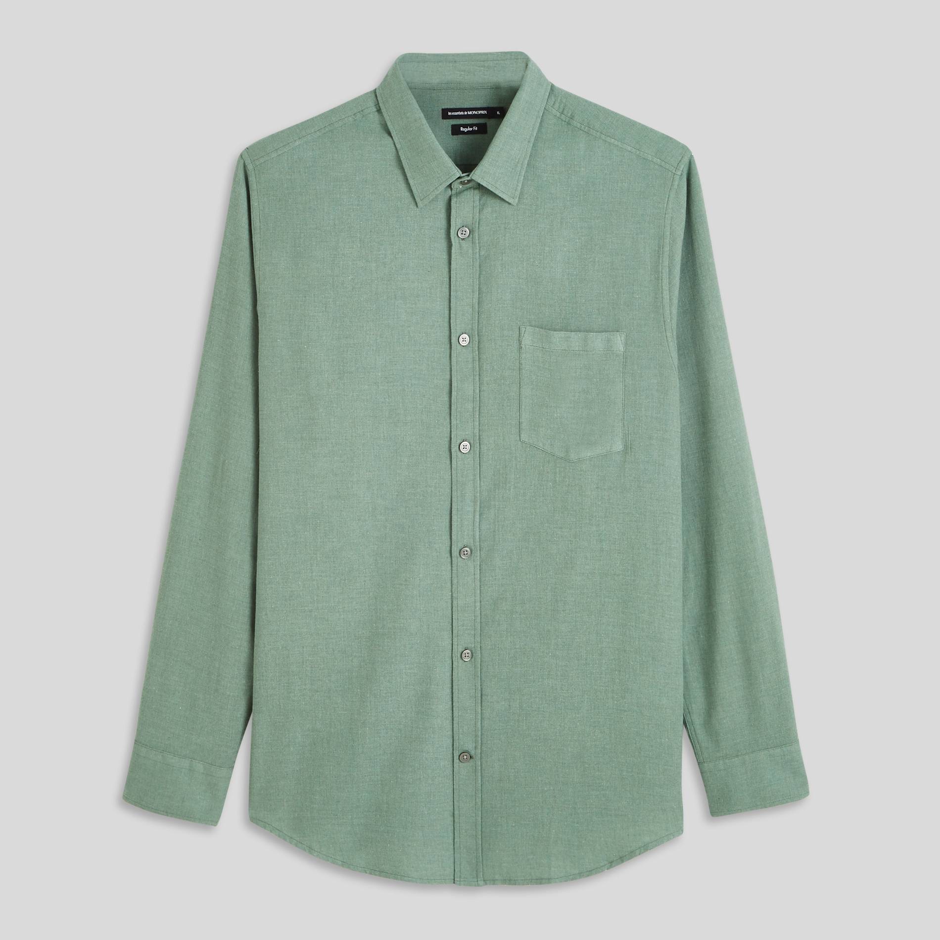 Chemise coupe regular, Vert foncé, large image number 2.0