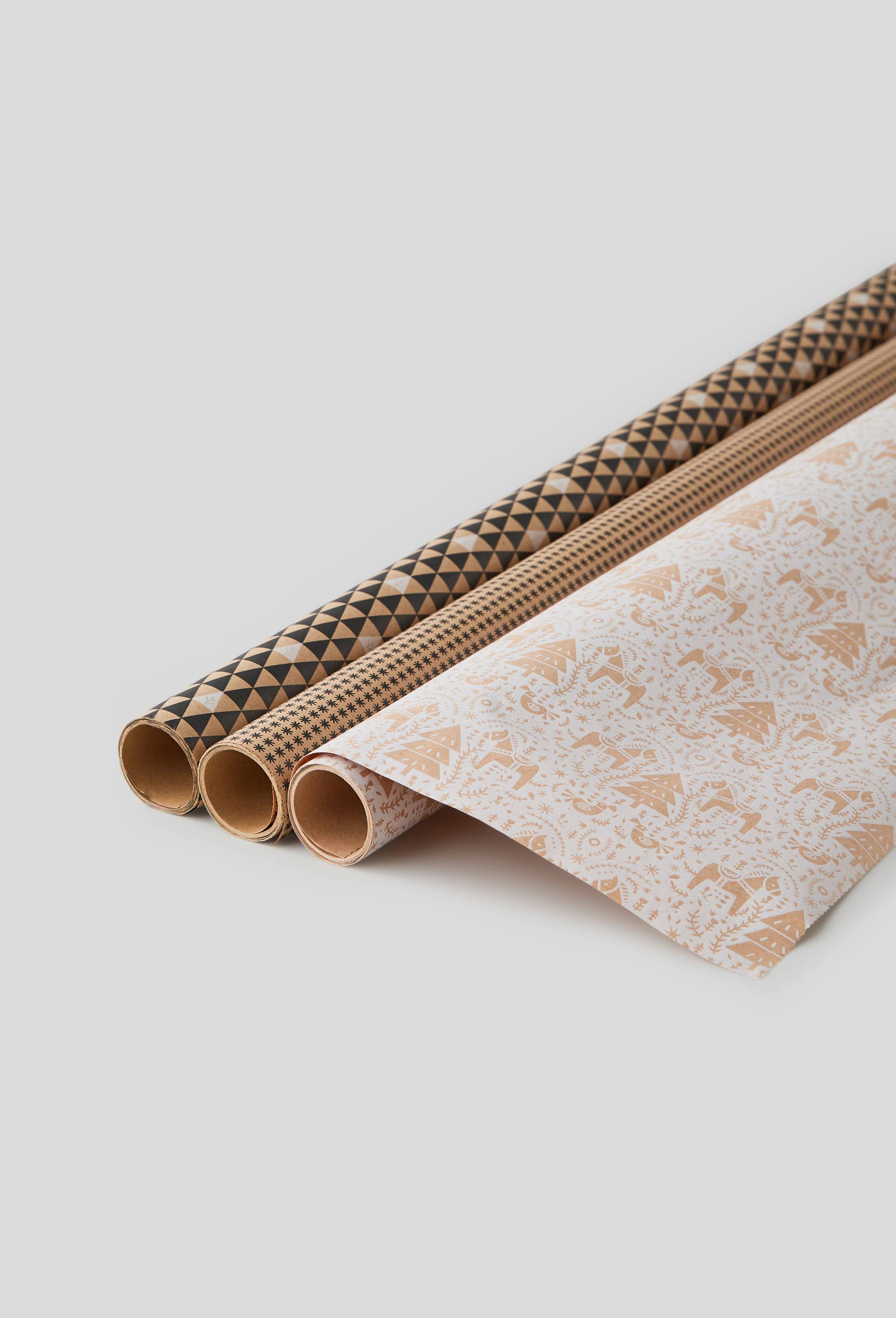 Rouleau de papier cadeau kraft, 2x0,70m, 70gr - Assorti, Noir, large image number 0