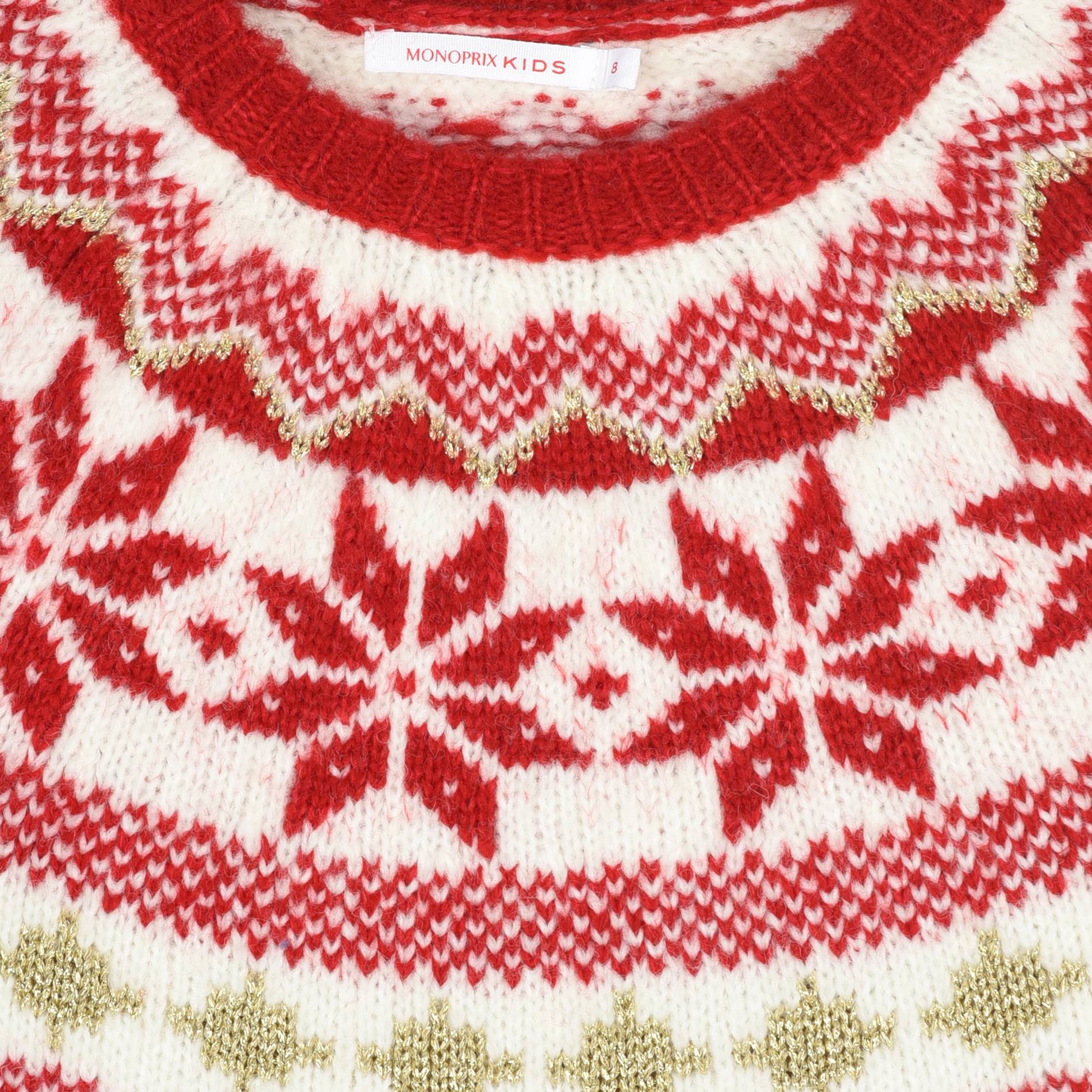 Pull de Noël traditionnel, Cerise, large image number 2