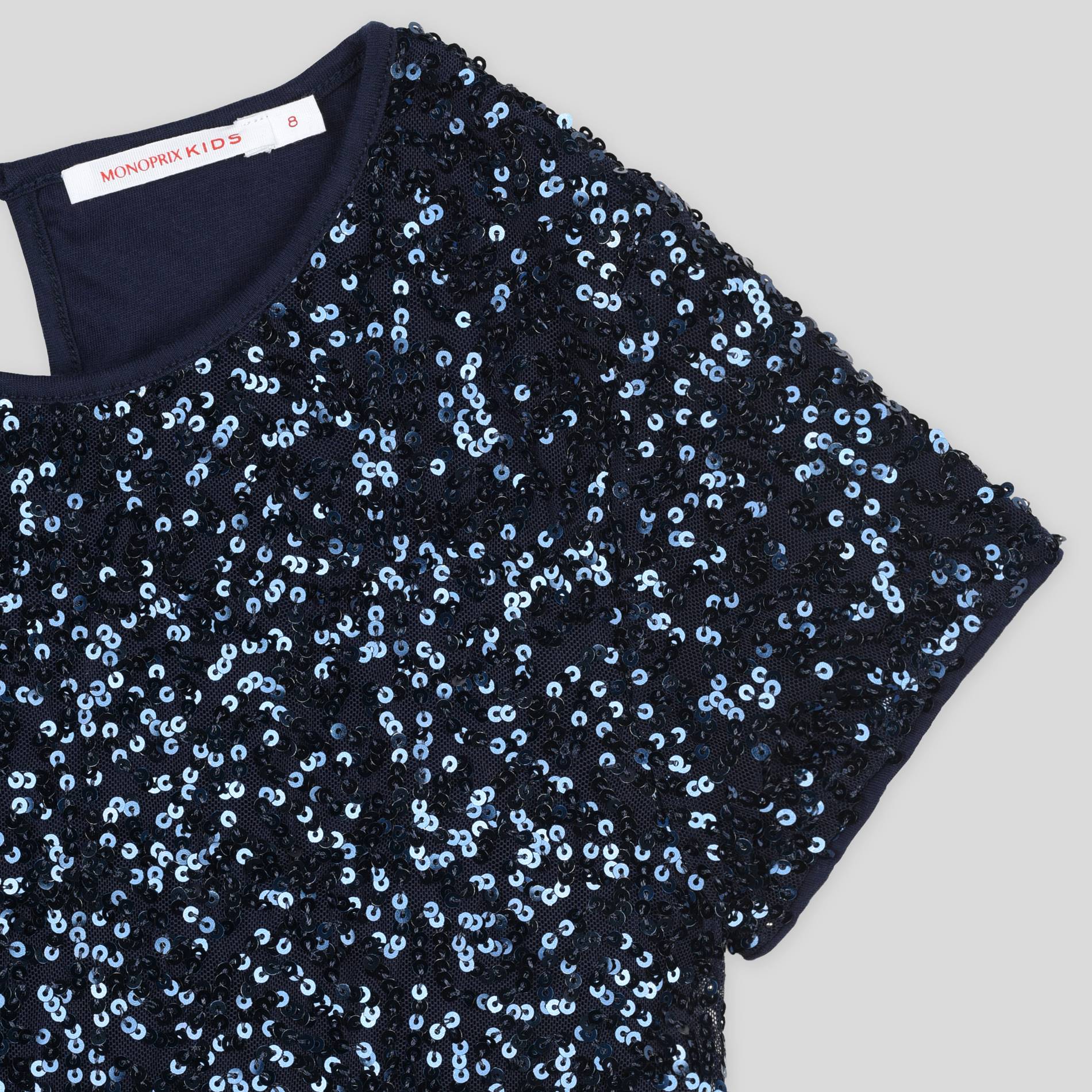 Robe à sequins, Bleu marine, large image number 2.0