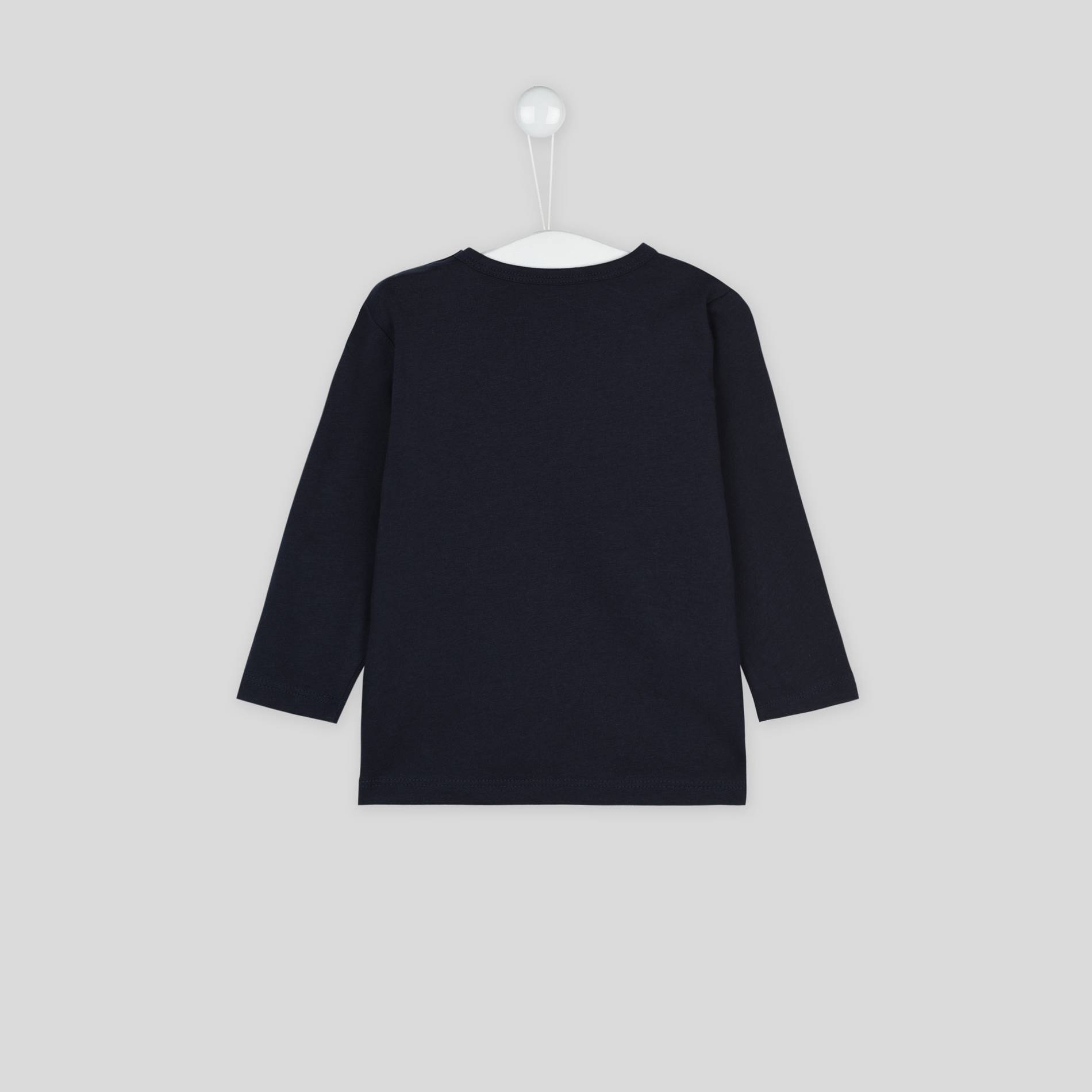 T-shirt manches longues imprimé en coton BIO, Bleu marine, large image number 1.0
