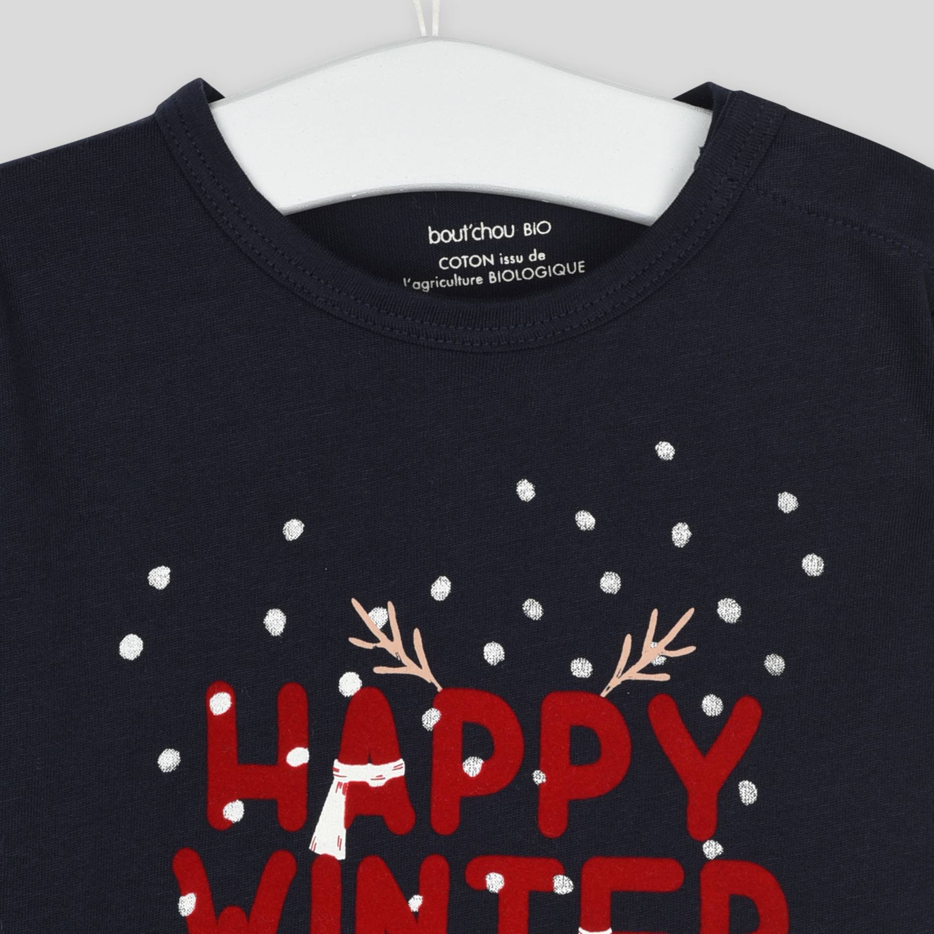 T-shirt manches longues imprimé en coton BIO, Bleu marine, large image number 2.0