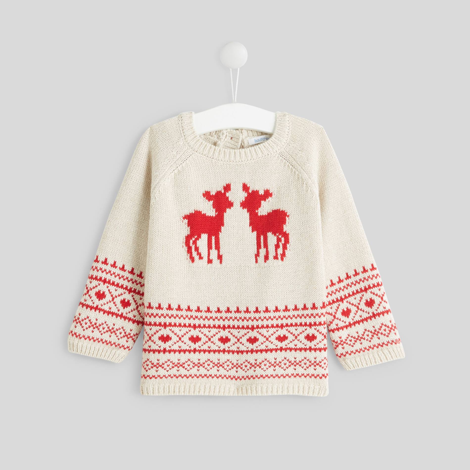 Pull jacquard, Ecru, large image number 0.0