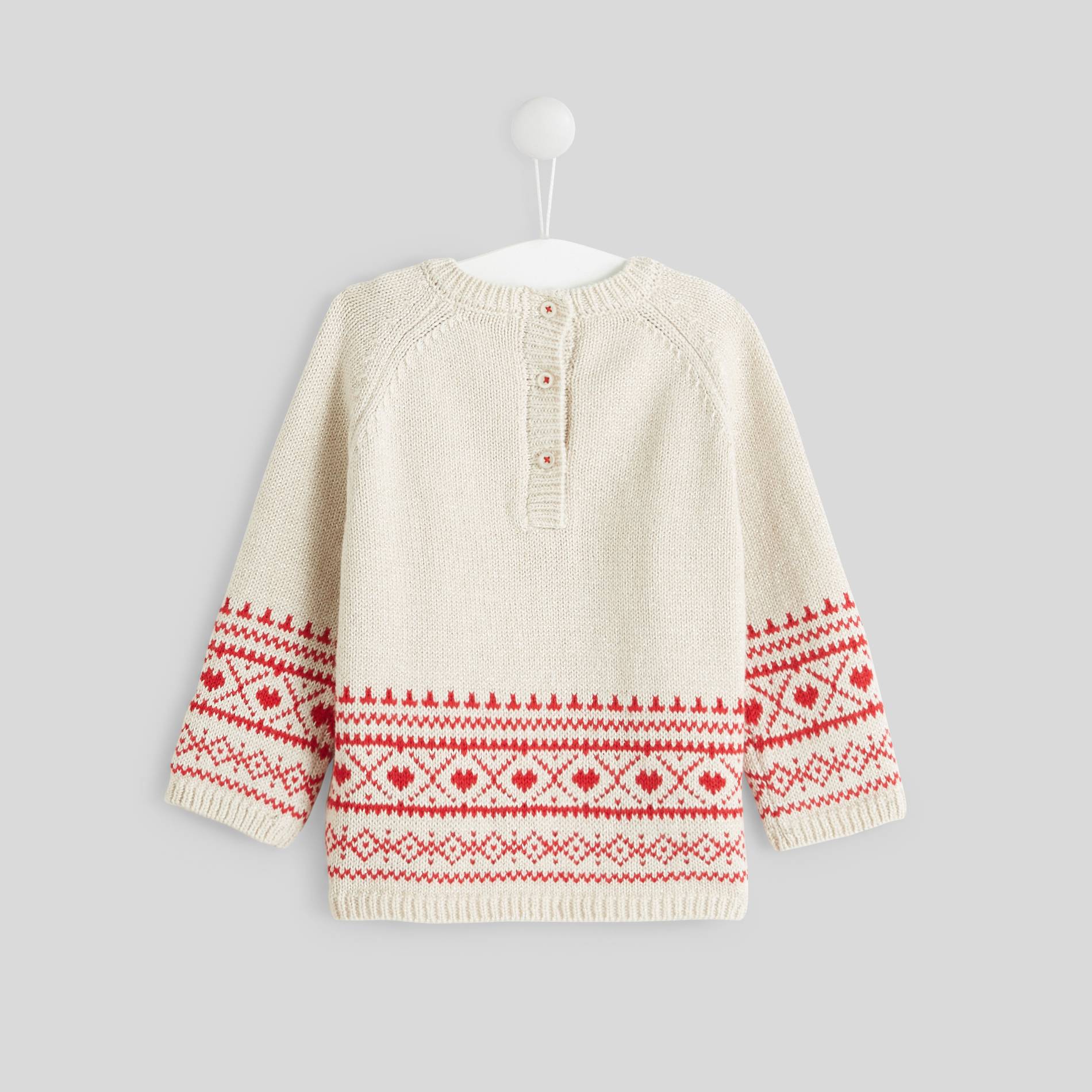 Pull jacquard, Ecru, large image number 1.0