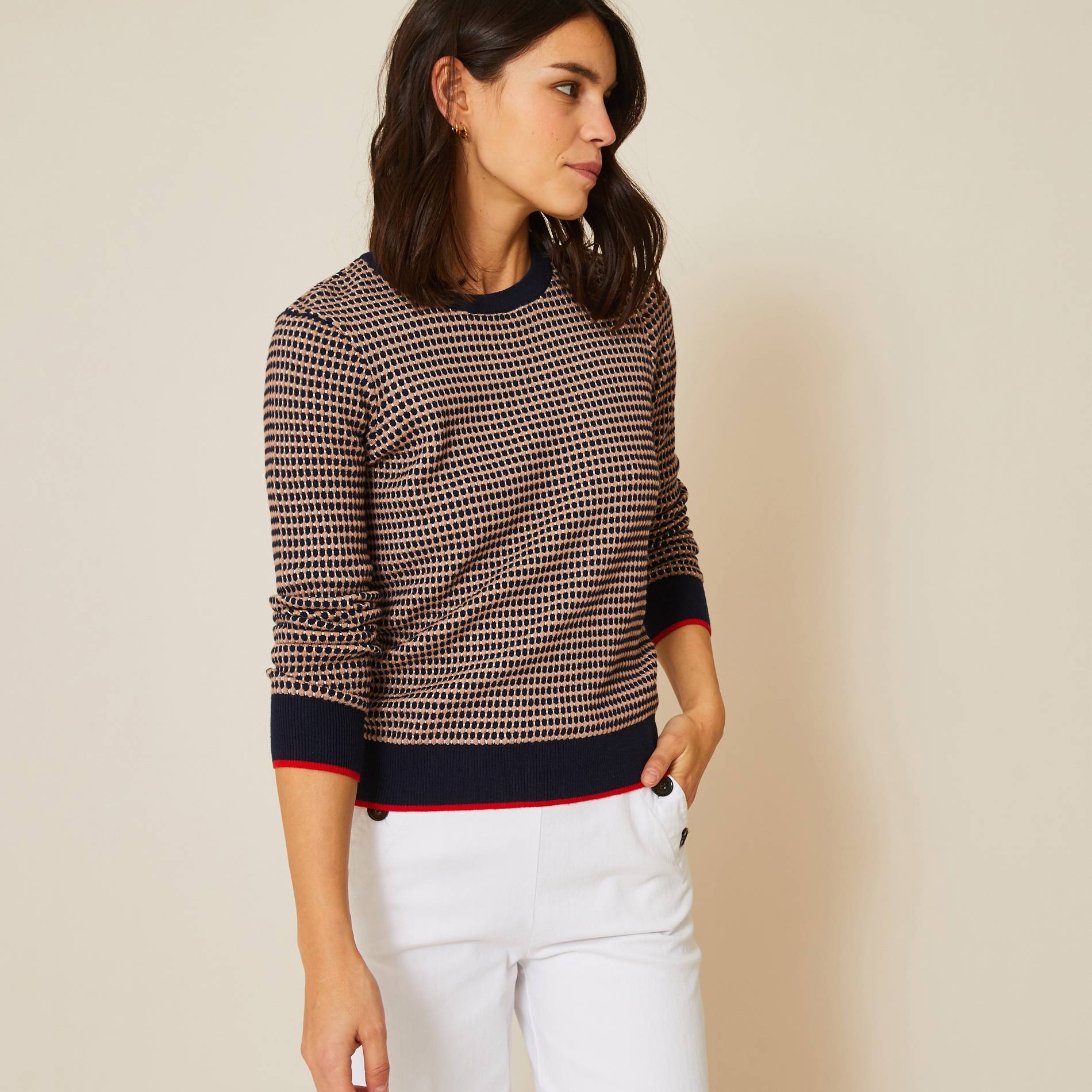 Pull multicolore en coton, Bleu clair, large image number 0