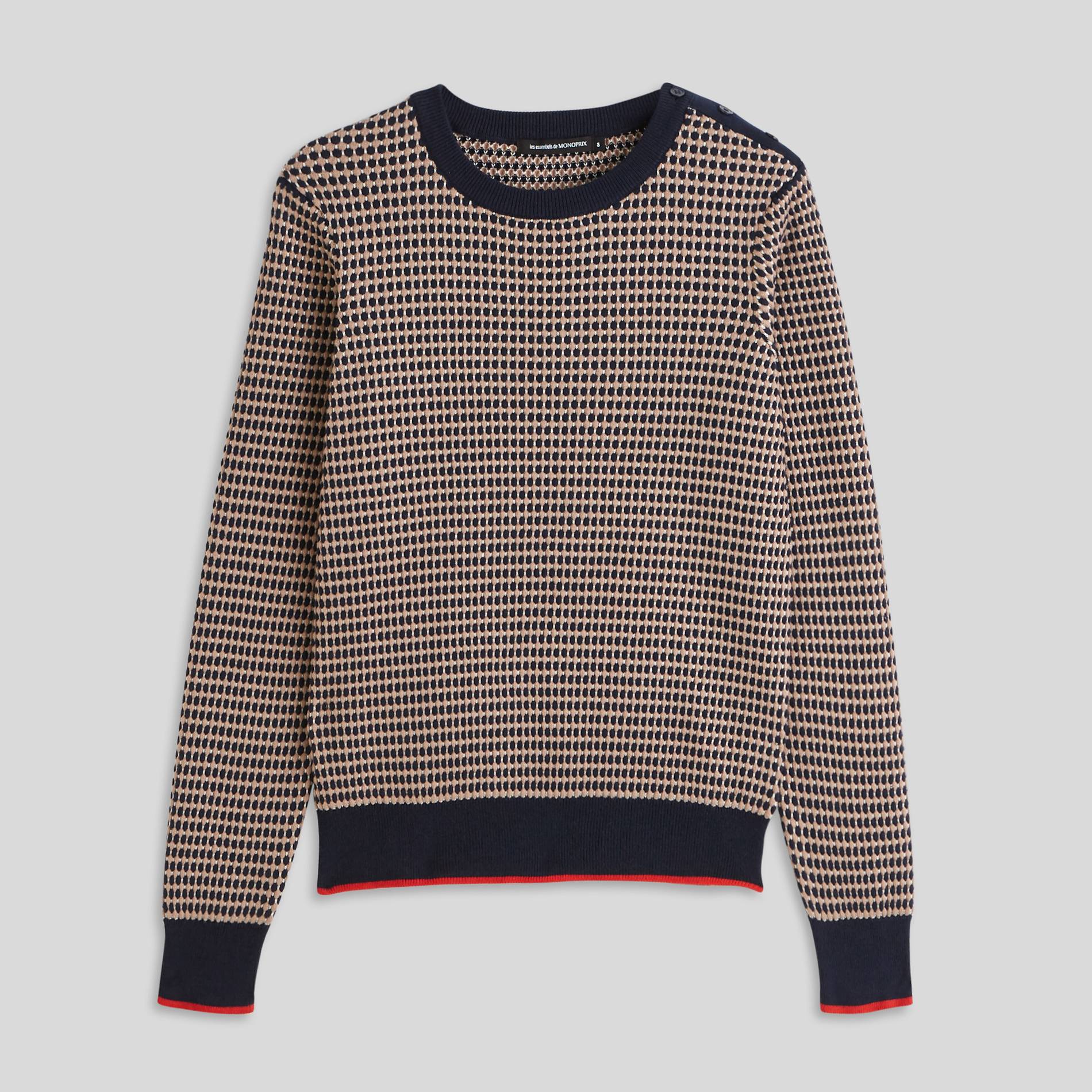 Pull multicolore en coton, Bleu clair, large image number 2