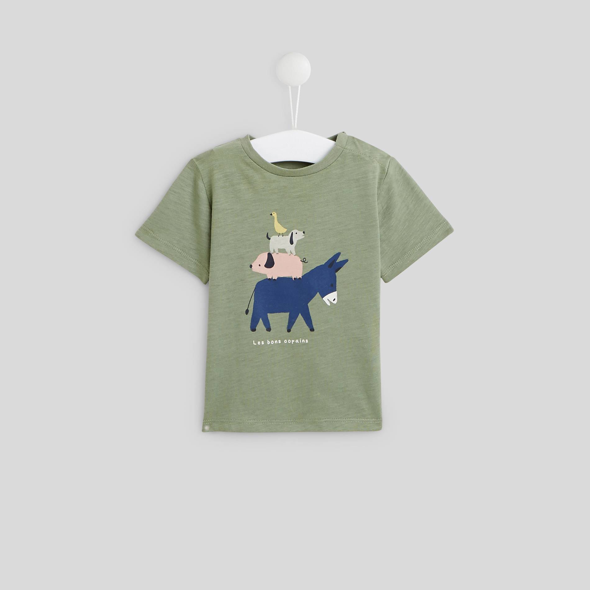 T-shirt manches courtes imprimé en coton BIO, Tilleul, large image number 0.0